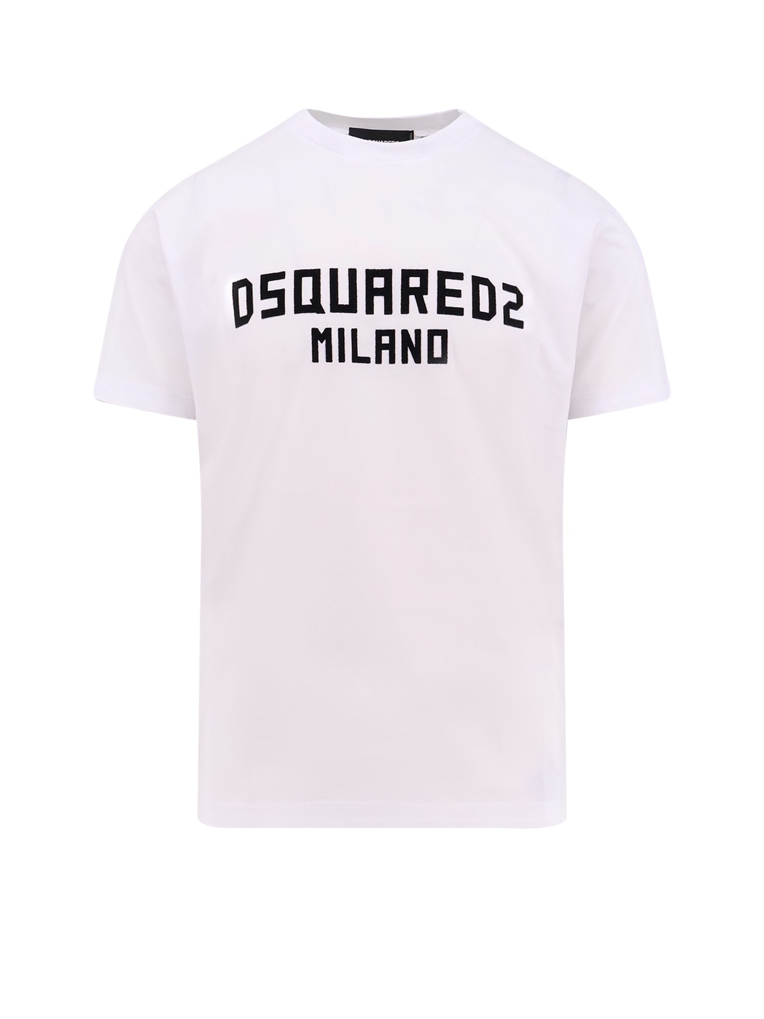 Dsquared2 White Crewneck T-shirt With Logo Lettering On The Front In White