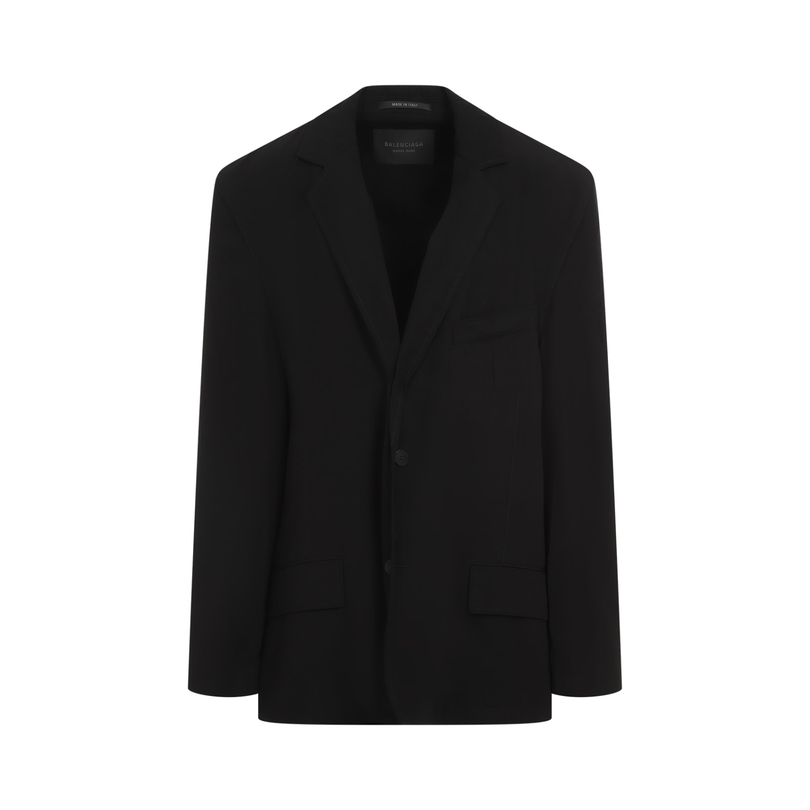 Shop Balenciaga Fluid Tailored Jacket In Black