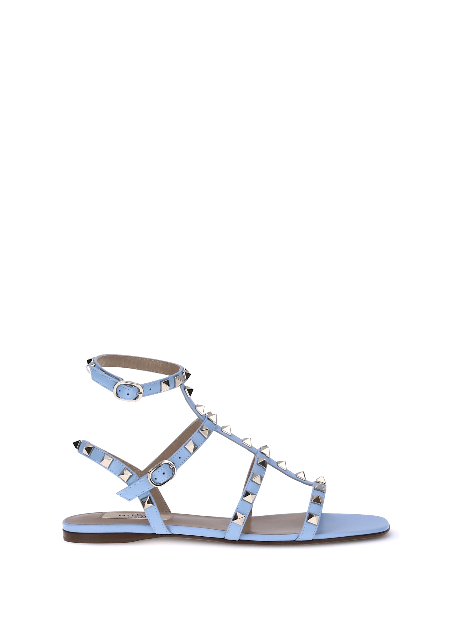 Valentino Rockstud Sandals In Blue