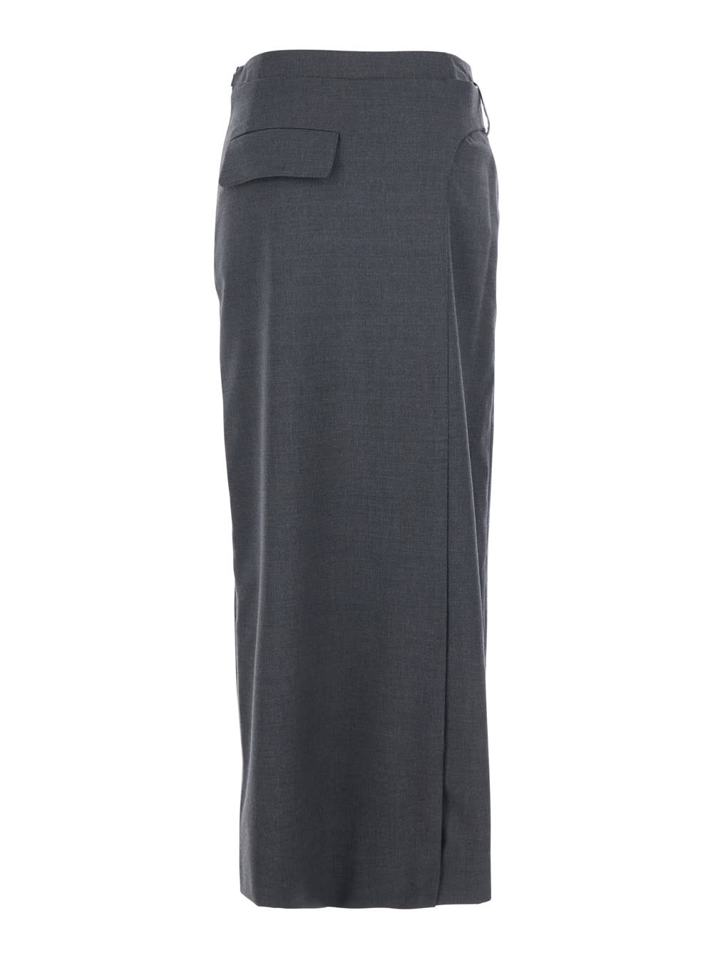Low Classic Belted Maxi Skirts In Gray