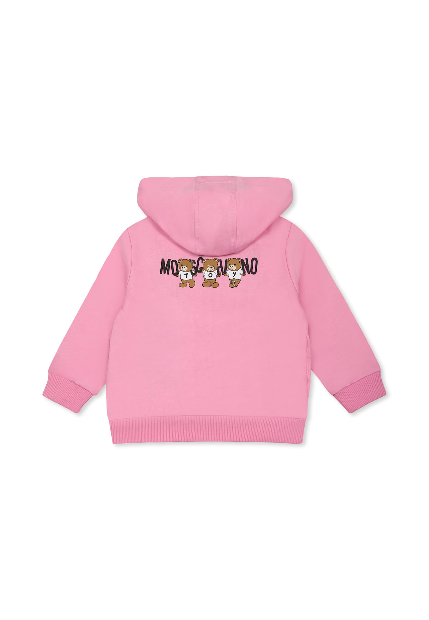 Moschino Pink Sweatshirt For Baby Girl With Teddy Bears In Pink