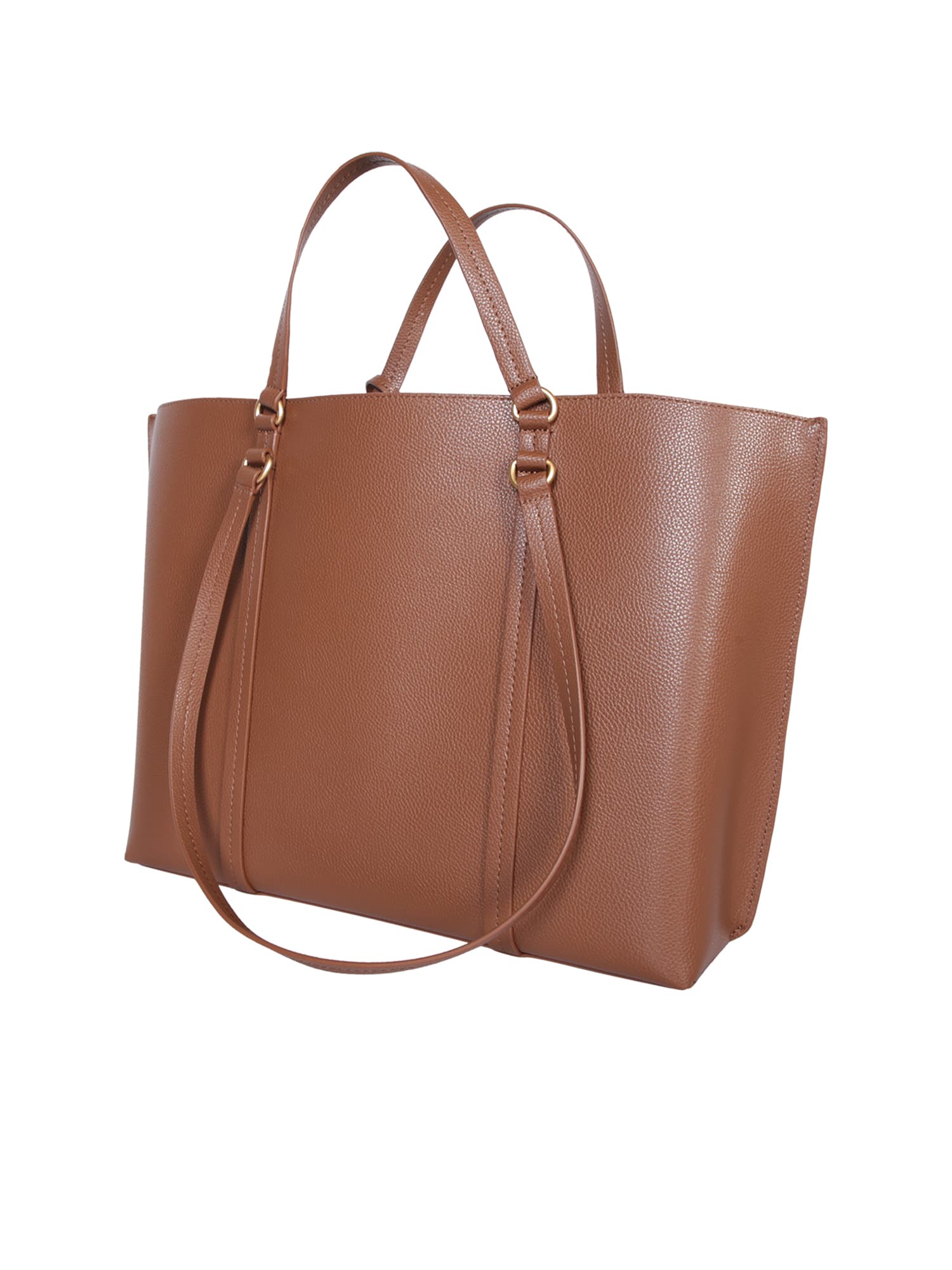 Shop Pinko Carrie Shopper Bag In Brown