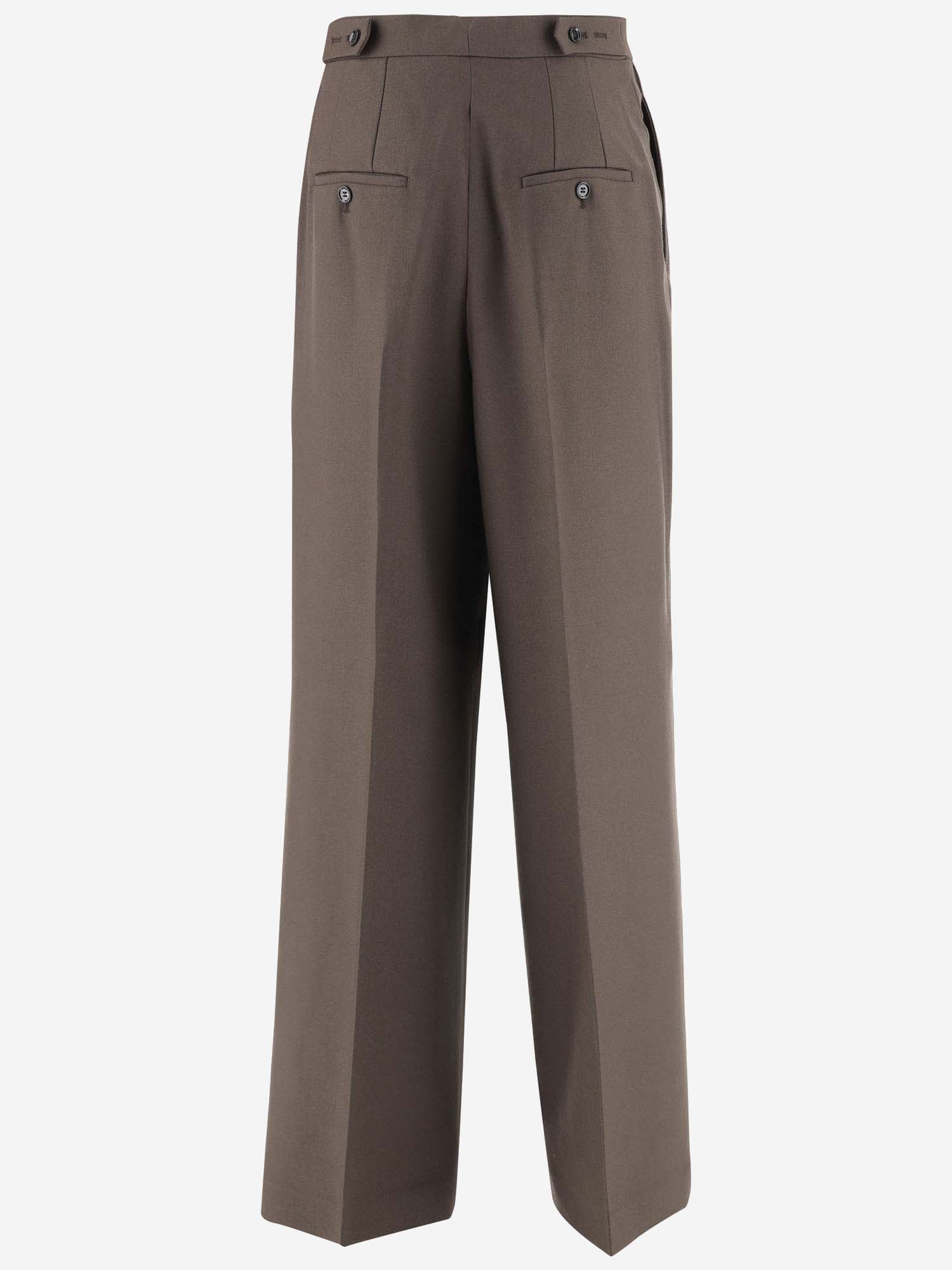 Shop Ami Alexandre Mattiussi Wool Pants In Brown