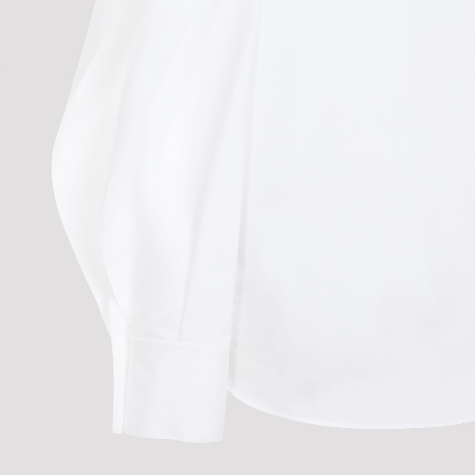 Shop Alaïa Cotton Round Shirt In Blanc