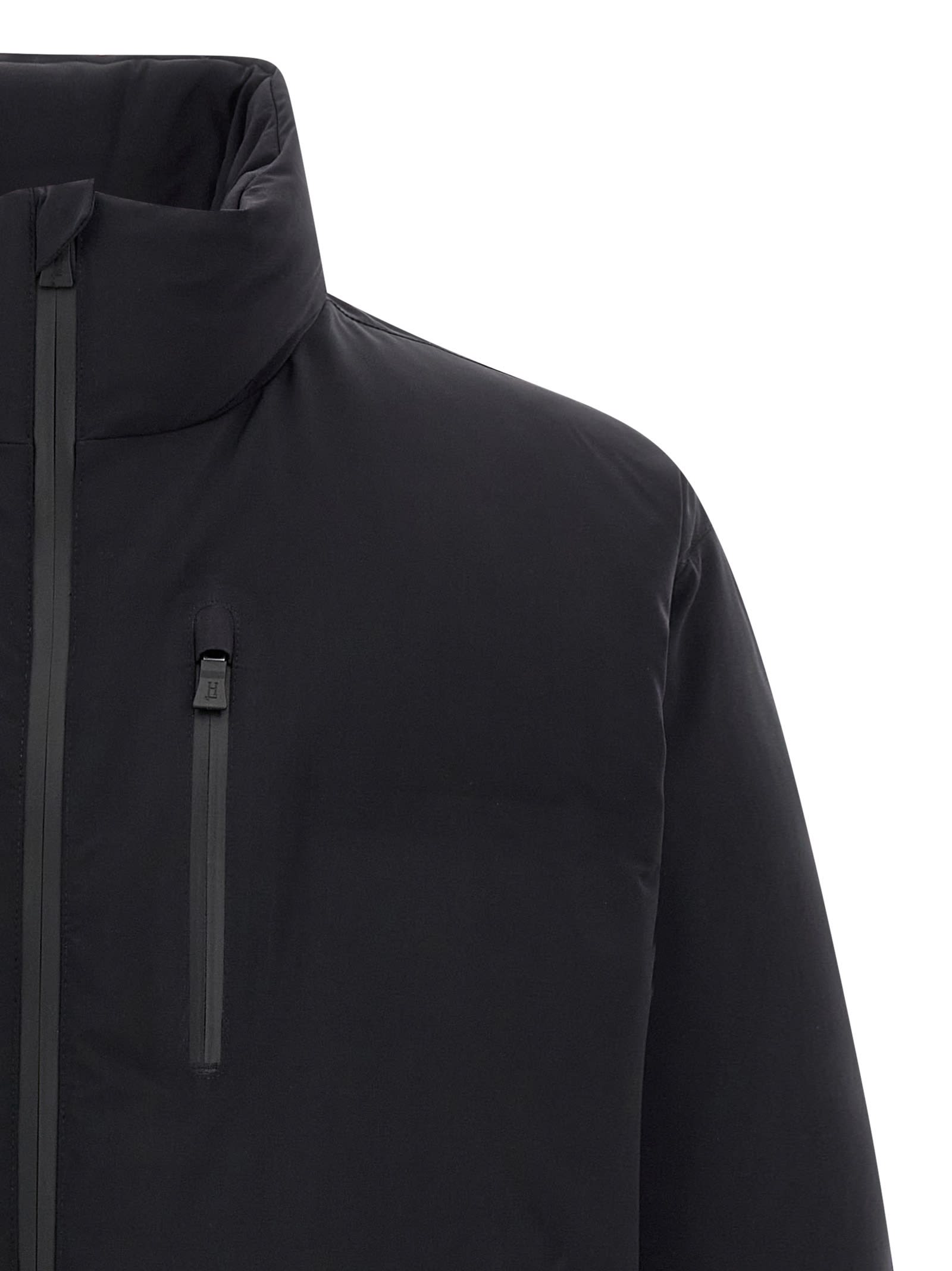 Herno Insulated Jackets With High Collar And Pockets In Black