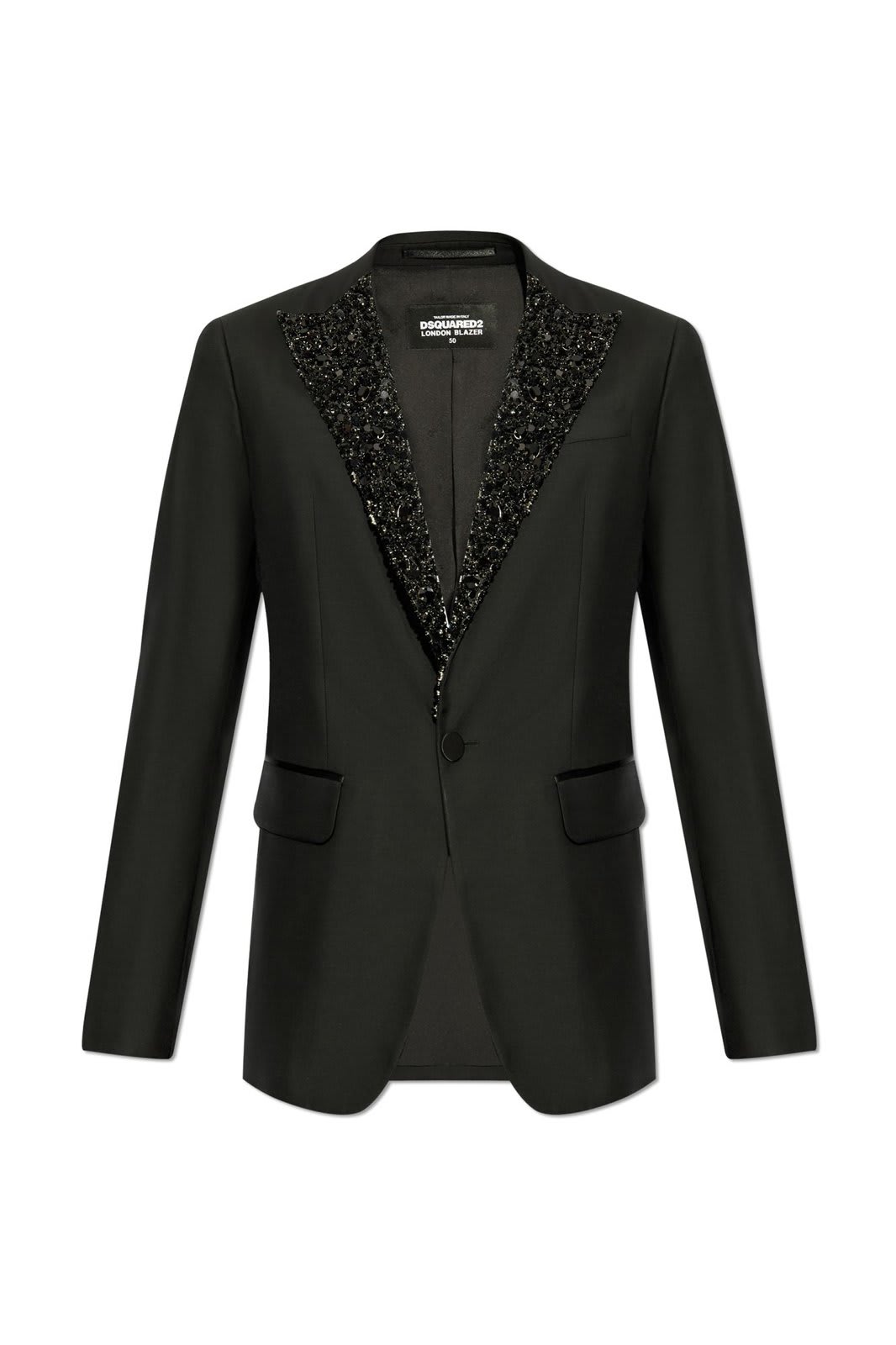 Shop Dsquared2 Sparkling Collar London Blazer In Black