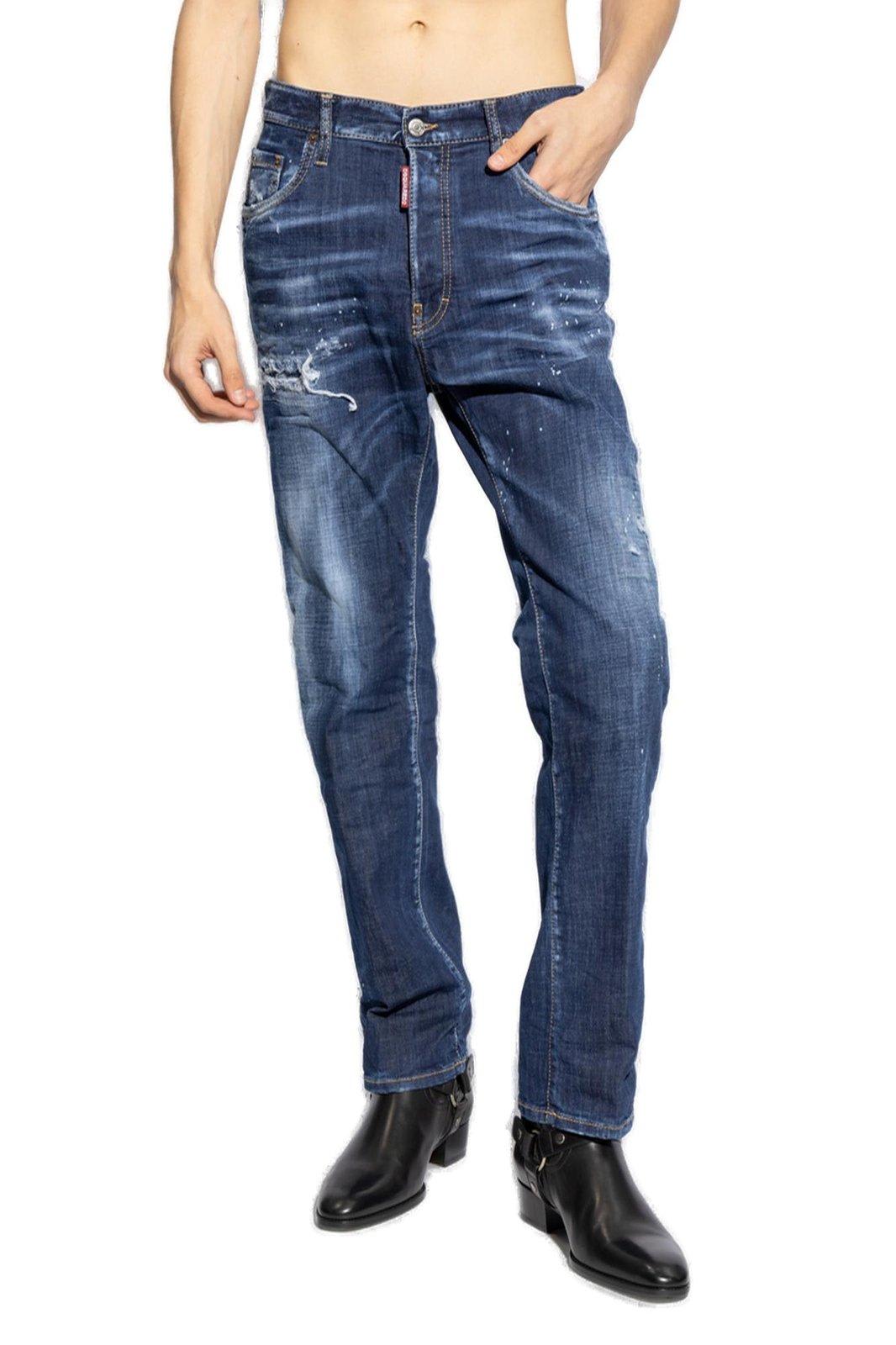 Dsquared2 Distressed Skinny Jeans In Blue