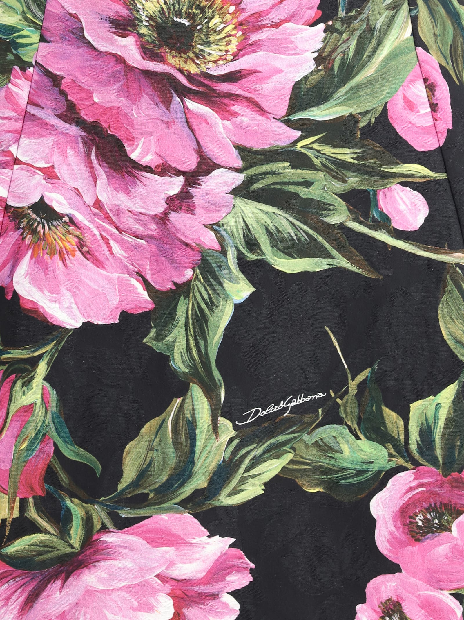 Shop Dolce & Gabbana Peony Print Mini Dress In Peonie Fuxia F.nero