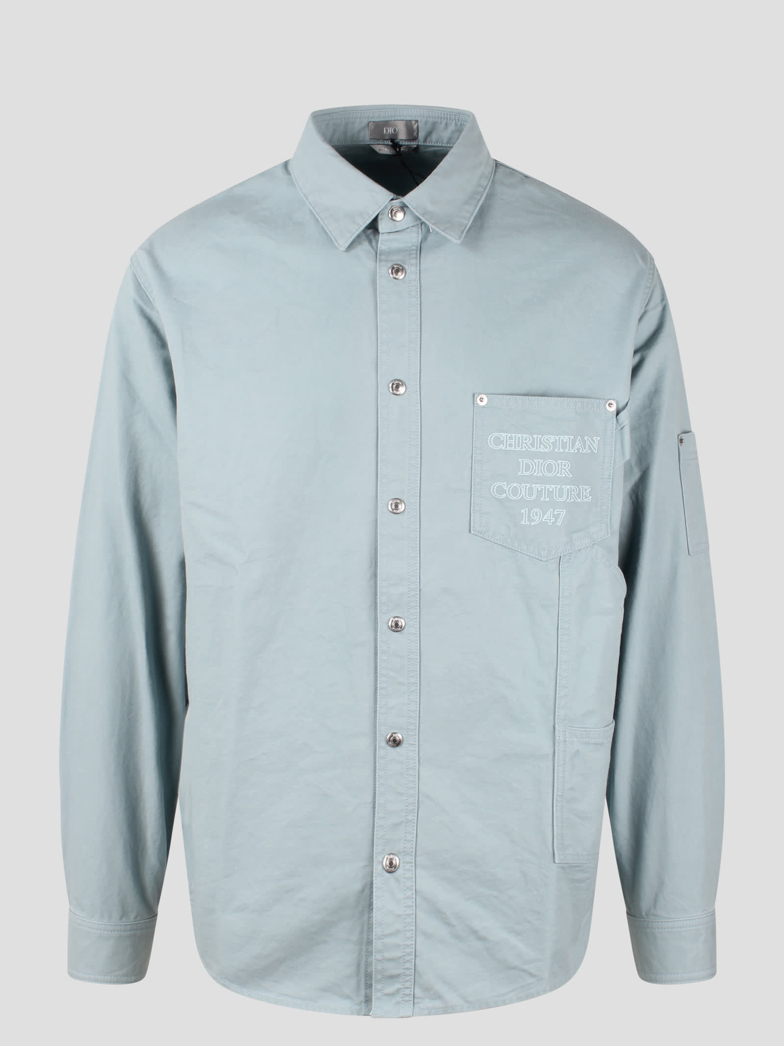 Shop Dior Christian Couture Overshirt In Blue