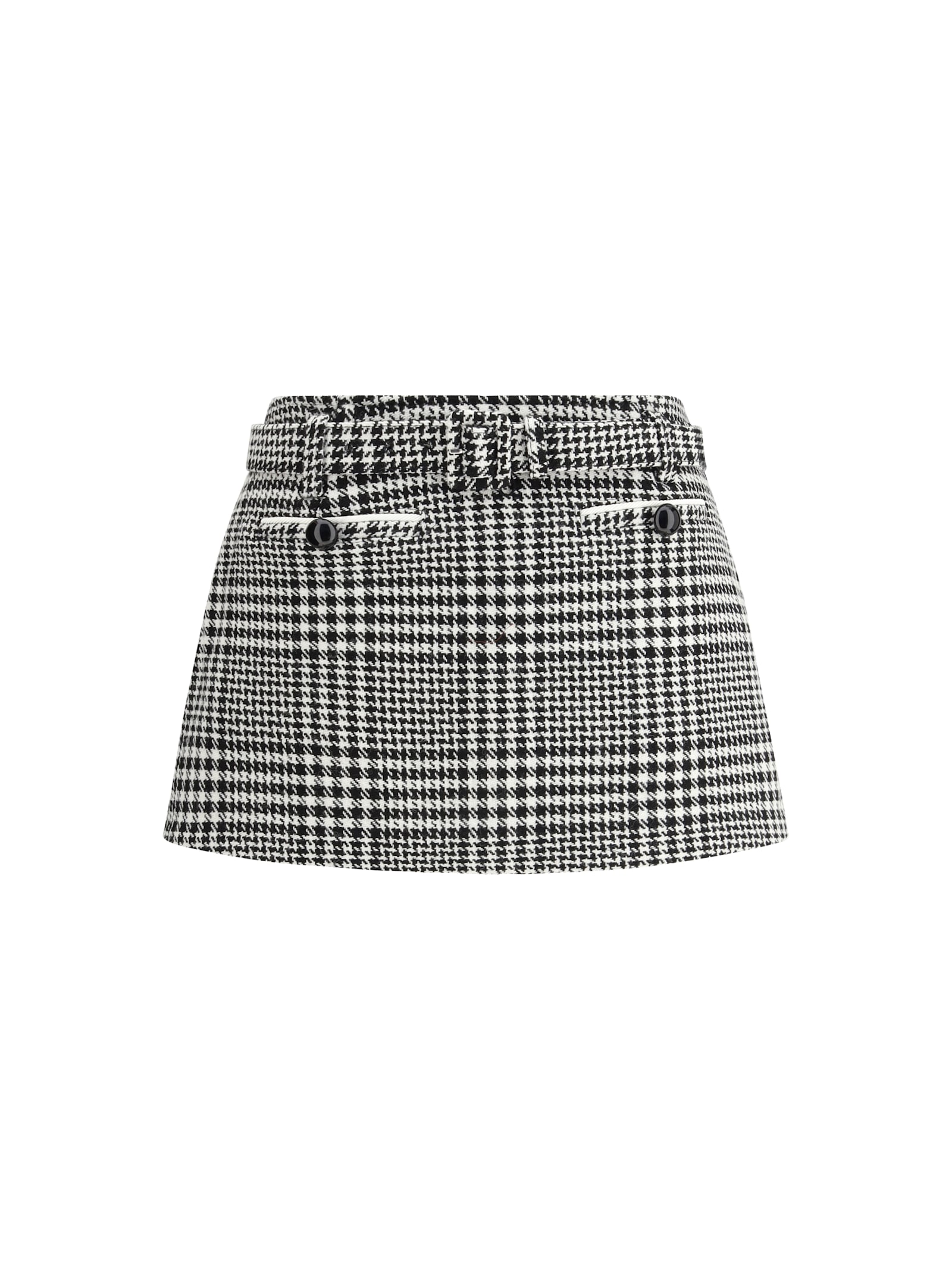 Houndstooth Wool Pants-skirt