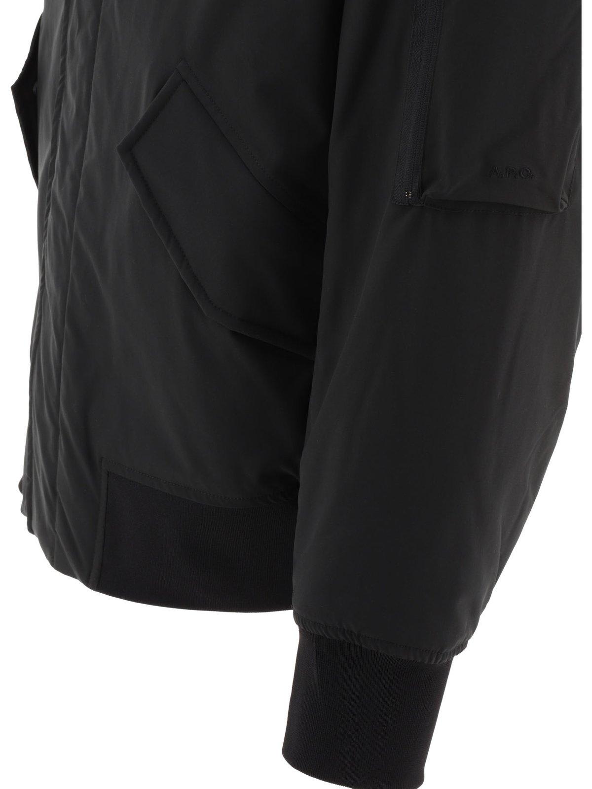Shop Apc Hamilton Zip-up Bomber Jacket In Black