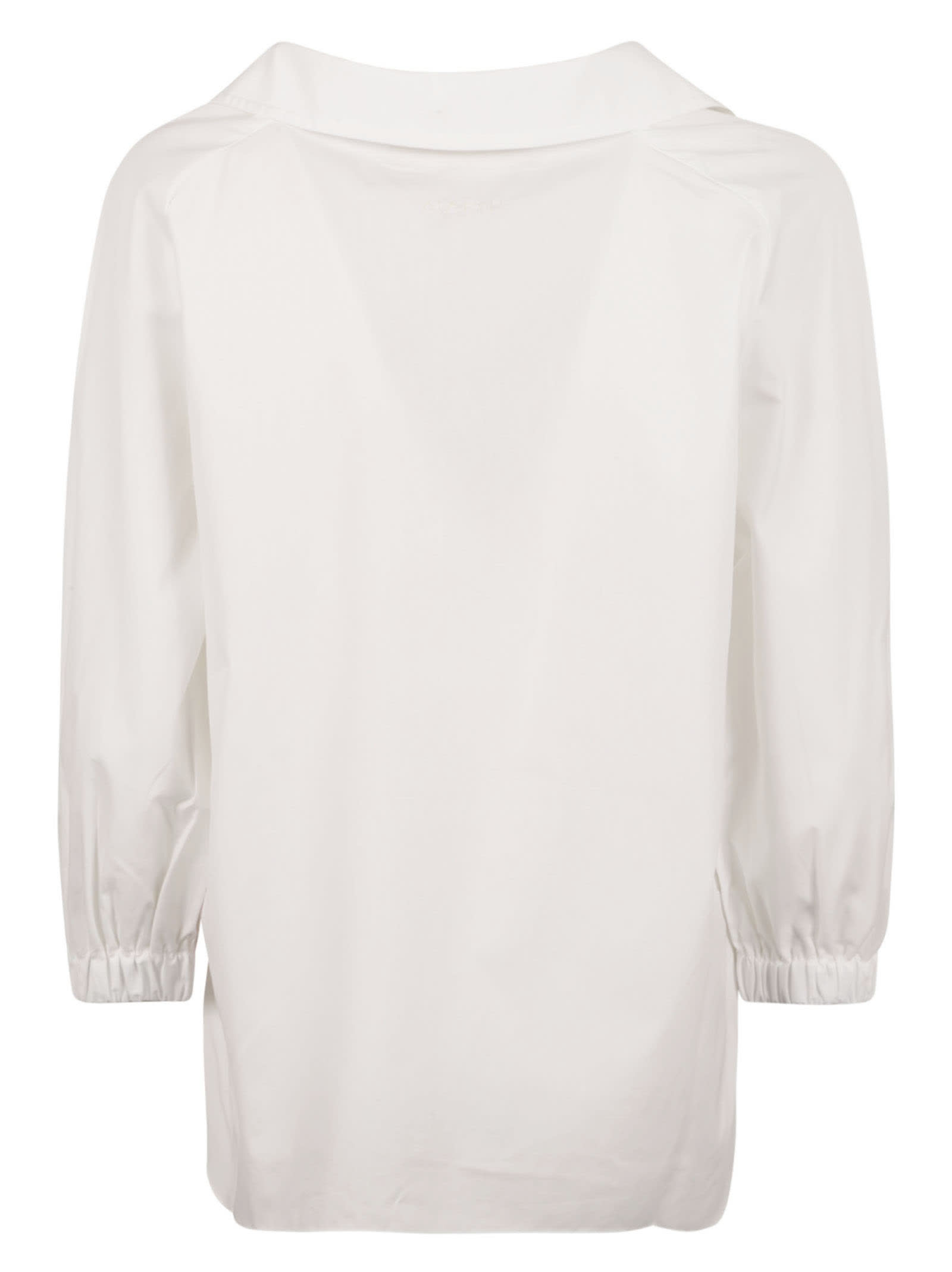 Shop Marni V-neck Quarter-length Sleeve Plain Blouse In White