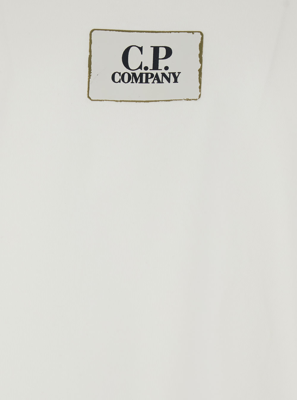 C.p. Company White T-shirt With Logo Printed On The Front In Cotton Man In White