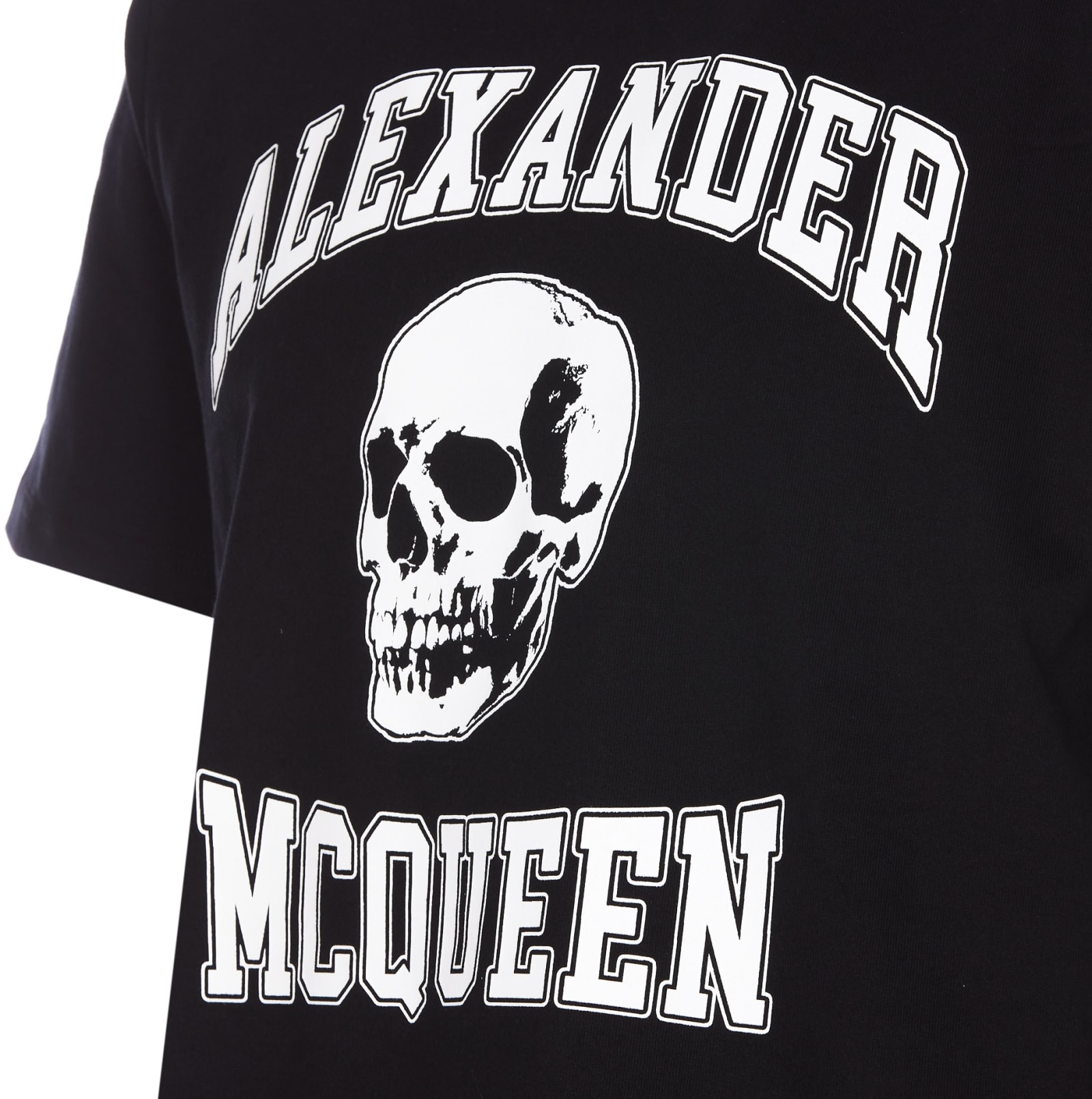 Shop Alexander Mcqueen Varsity T-shirt In Nero/bianco
