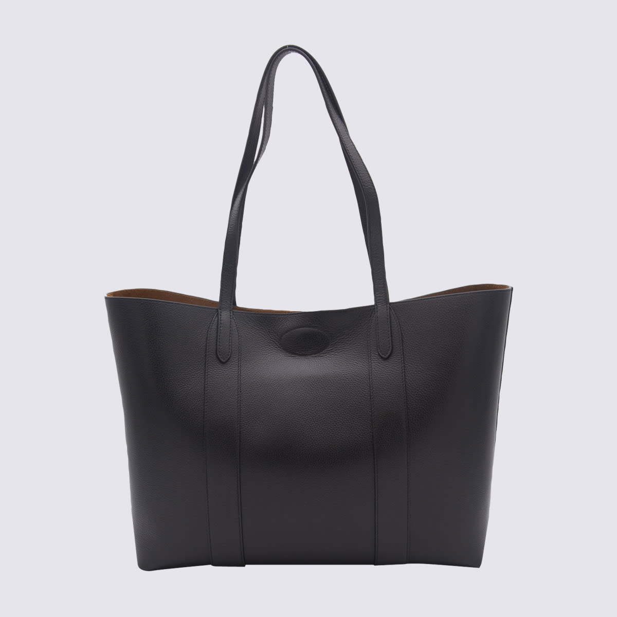 Shop Mulberry Black Leather Tote Bag In Black-oak