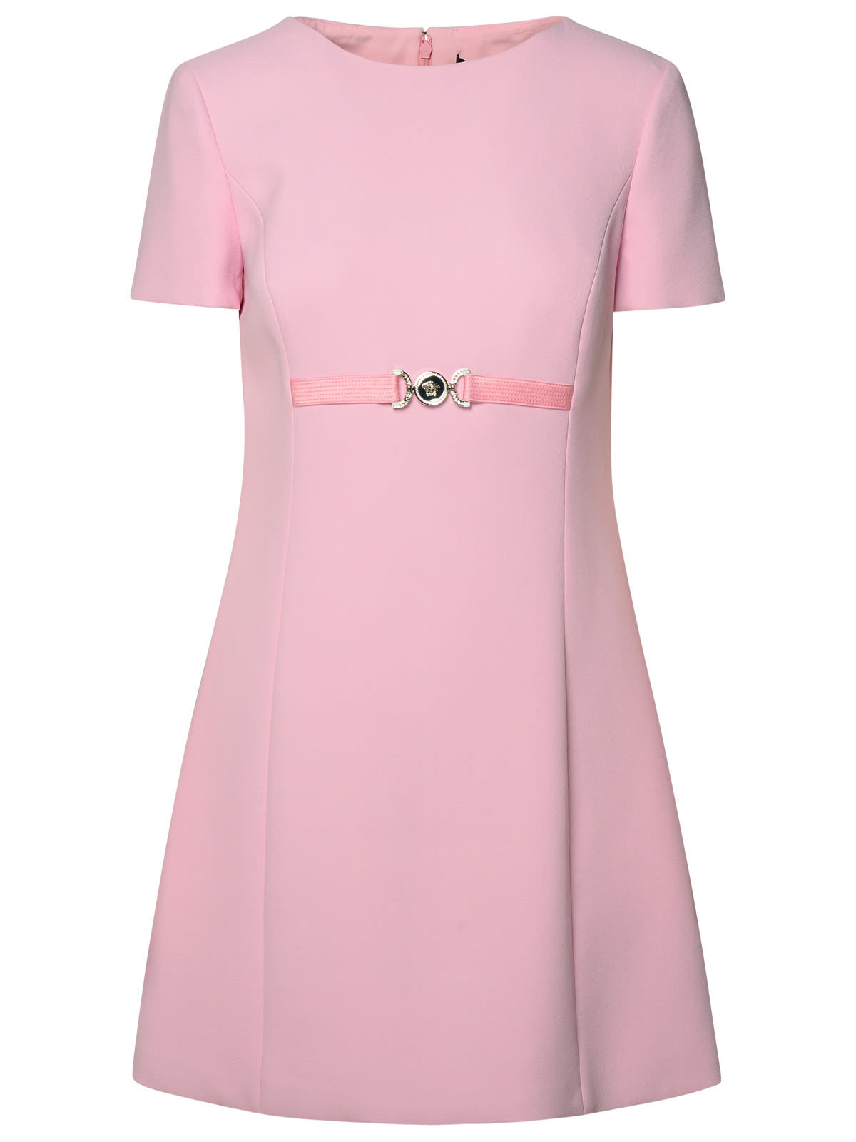 Shop Versace Medusa 95 Dress In Pink Viscose Blend In Pale Pink (pink)