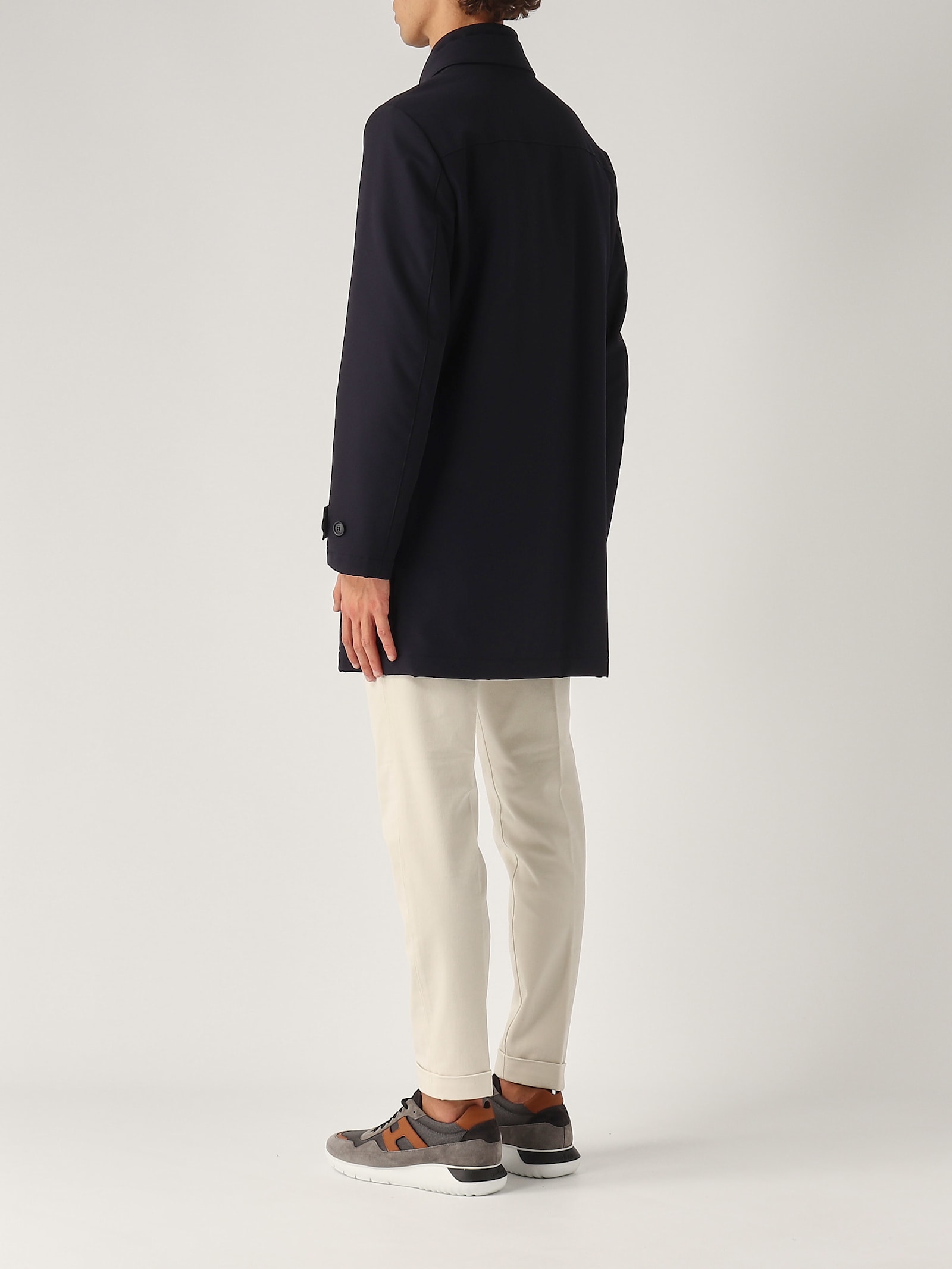 Shop Fay Morning Jersey Raincoat In Navy