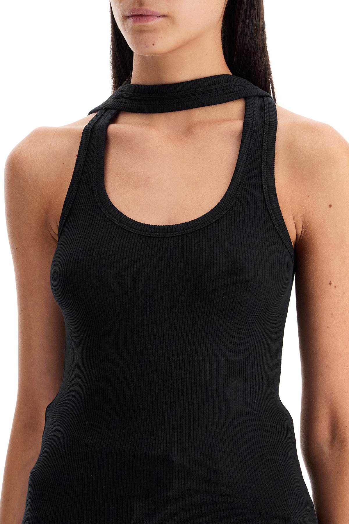 Shop Coperni Sleeveless Top With In Blk Black