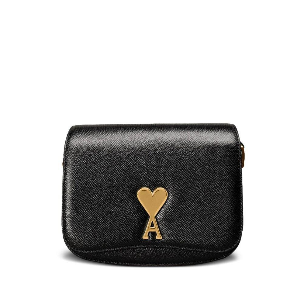 Shop Ami Alexandre Mattiussi Logo Plaque Shoulder Bag In Black