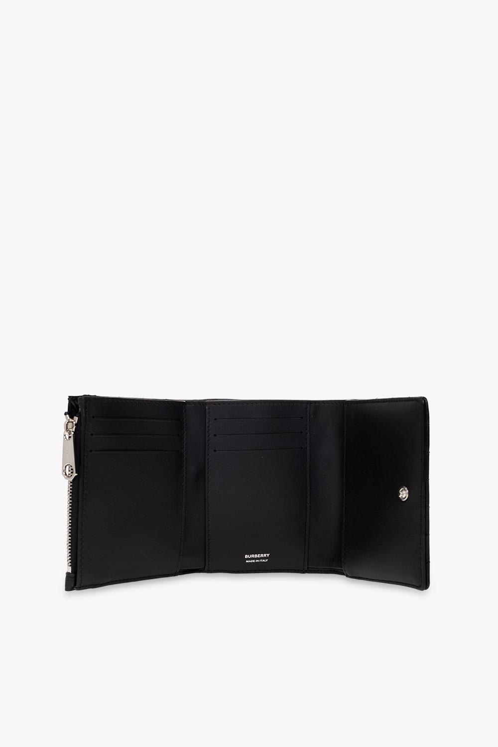 Burberry Lola Tb Monogram Plaque Wallet In Black
