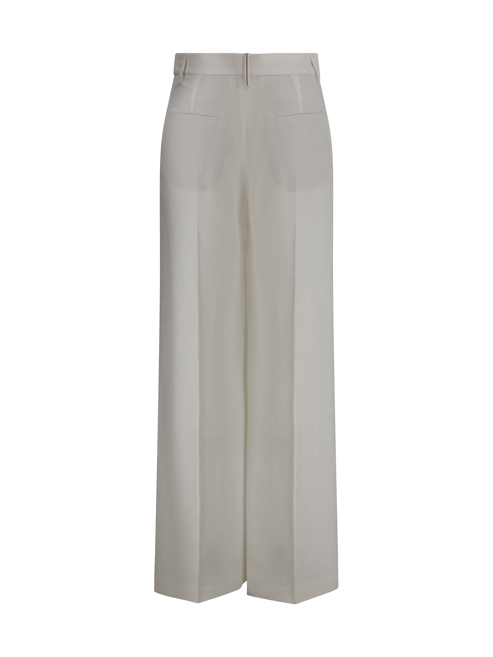 Brunello Cucinelli Wide Leg Pants In Naturale
