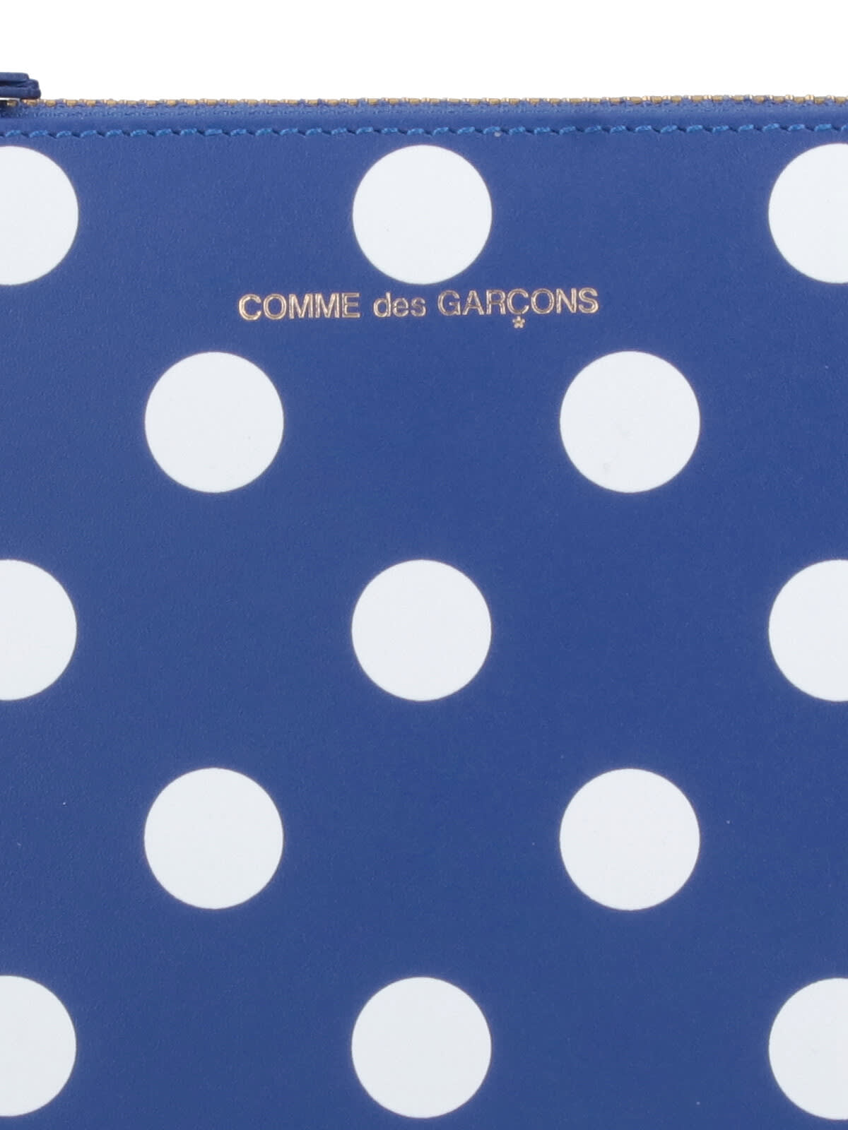 Shop Comme Des Garçons Polka Dot Zip Wallet In Blue