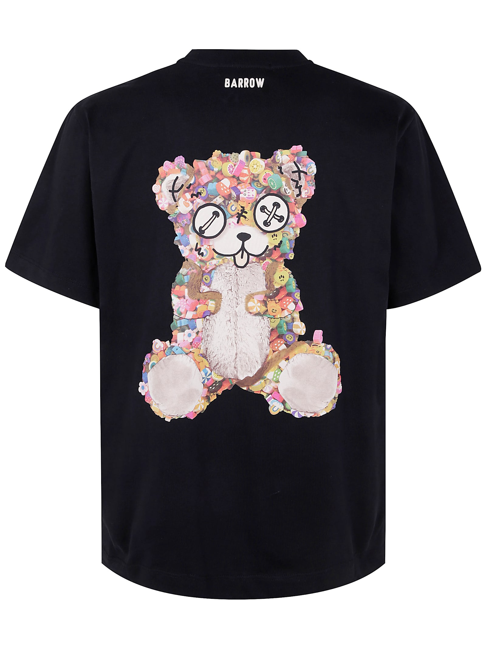 Barrow Orso Graphic Print Crew Neck T-shirt In Black