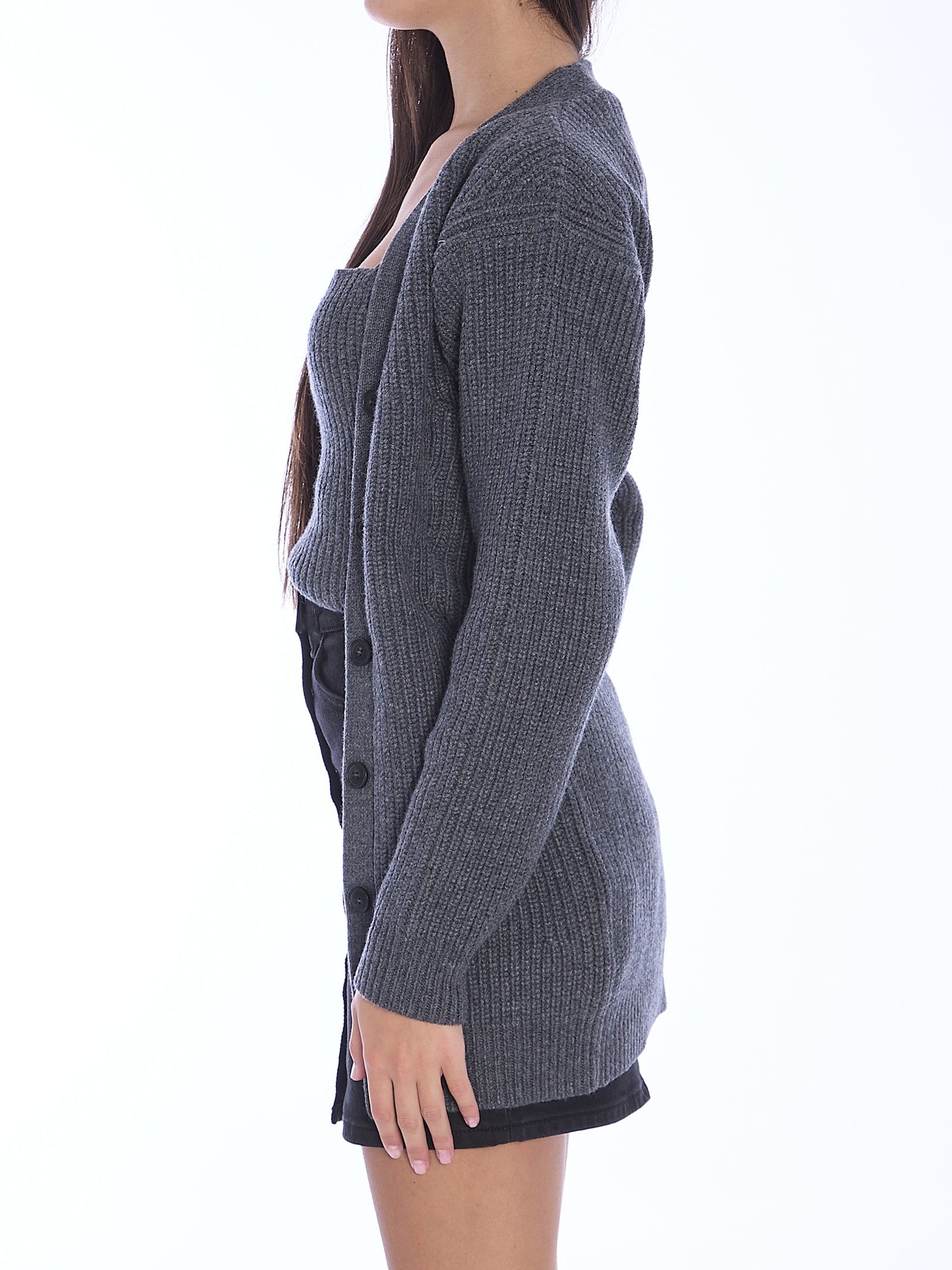 Shop Alexander Wang Pre-styled Twinset Cardigan In Grey