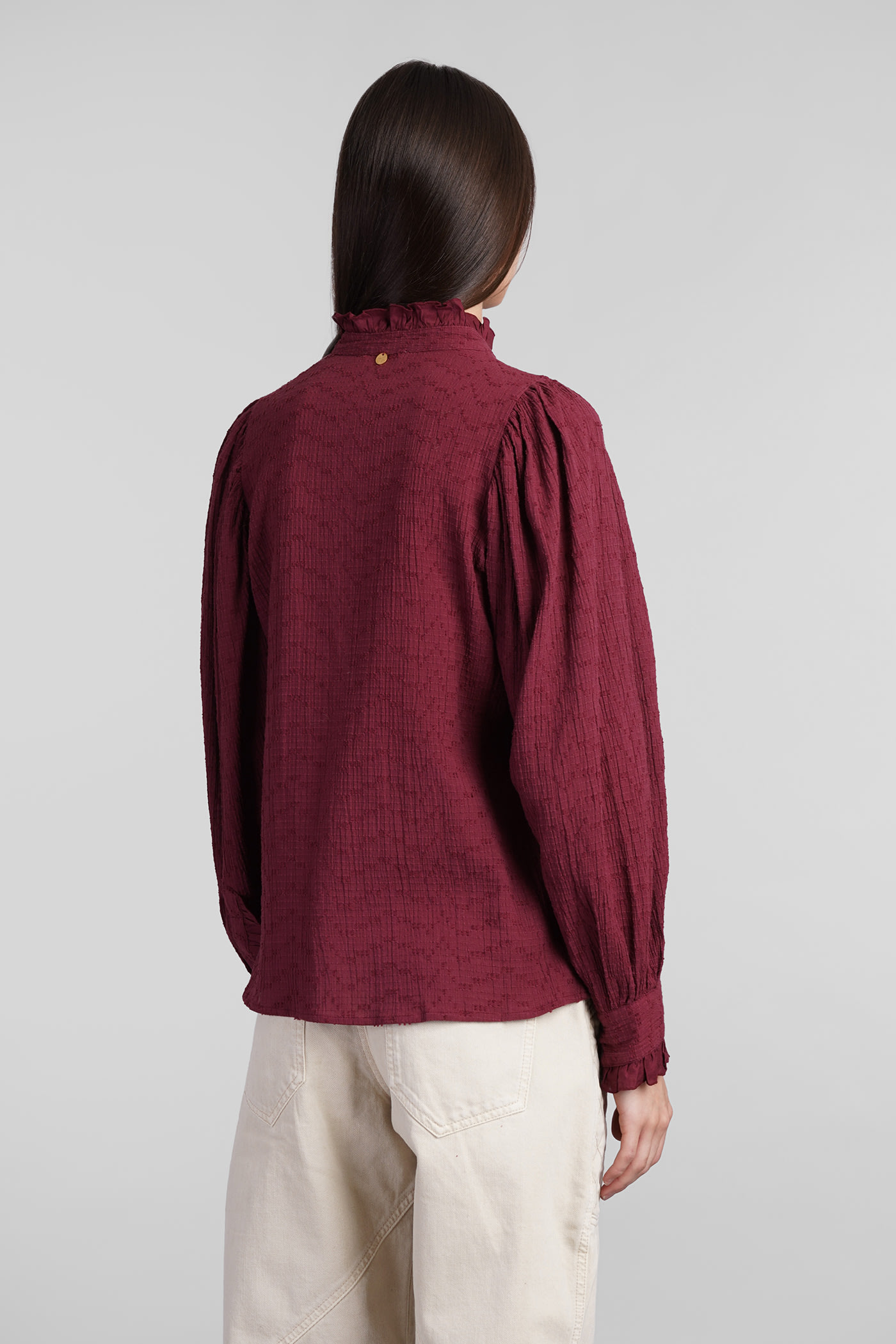 Shop Antik Batik Yvette Shirt In Bordeaux Cotton