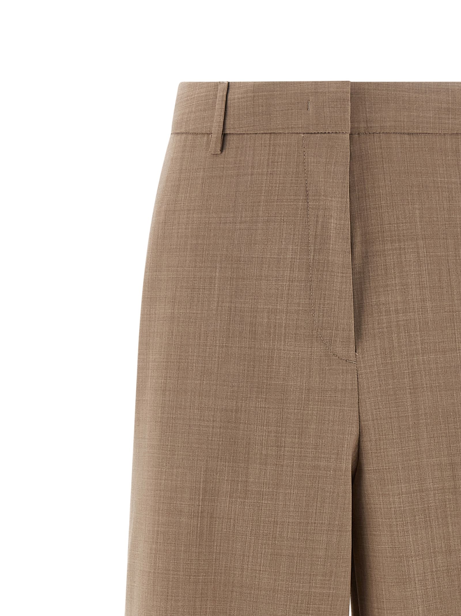 Fabiana Filippi Beige Mlange Wool Pants In Multi