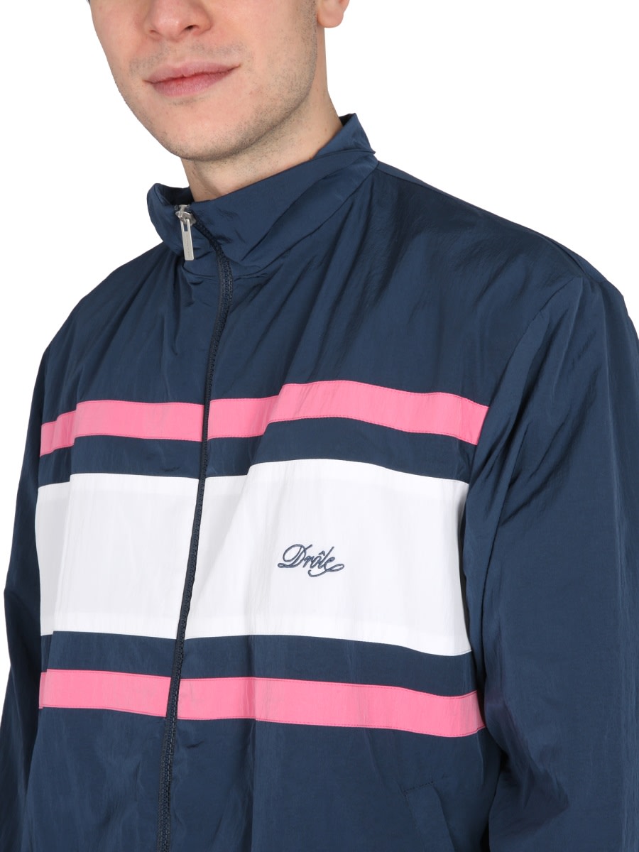 Drôle De Monsieur Jacket With Logo Embroidery In Blue