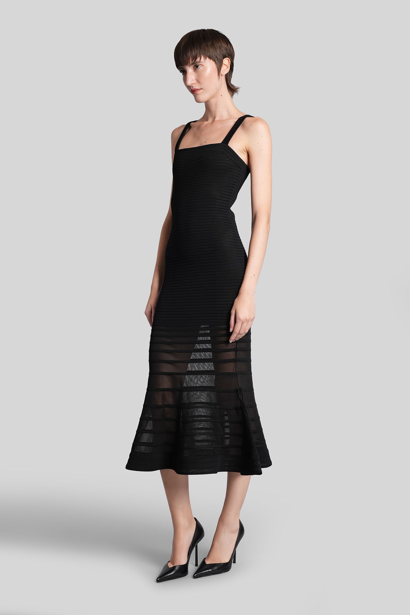 Simkhai Vallarie Long Dress In Black Rayon In Black