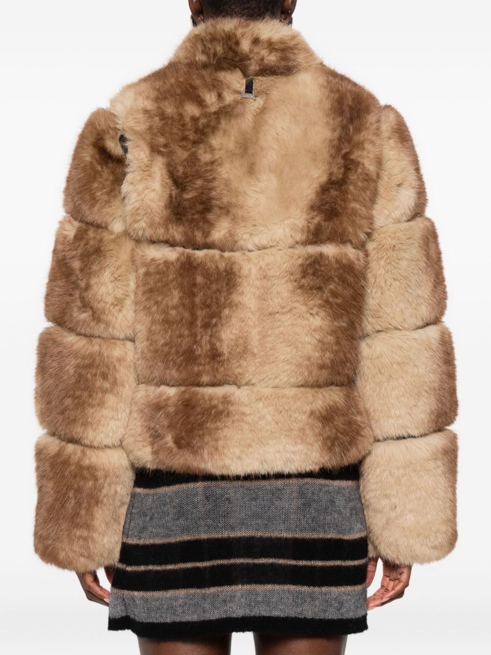 Apparis Gradient-effect Faux-fur Jacket In Brown