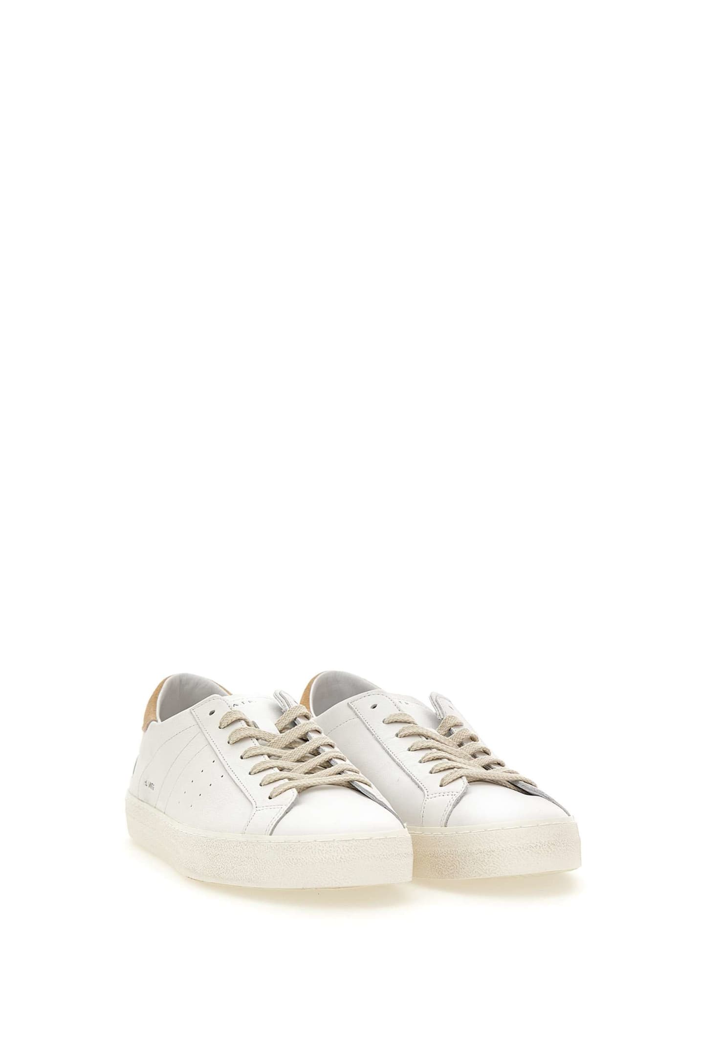 Shop Date Hillow Vintage Calf Leather Sneakers In White