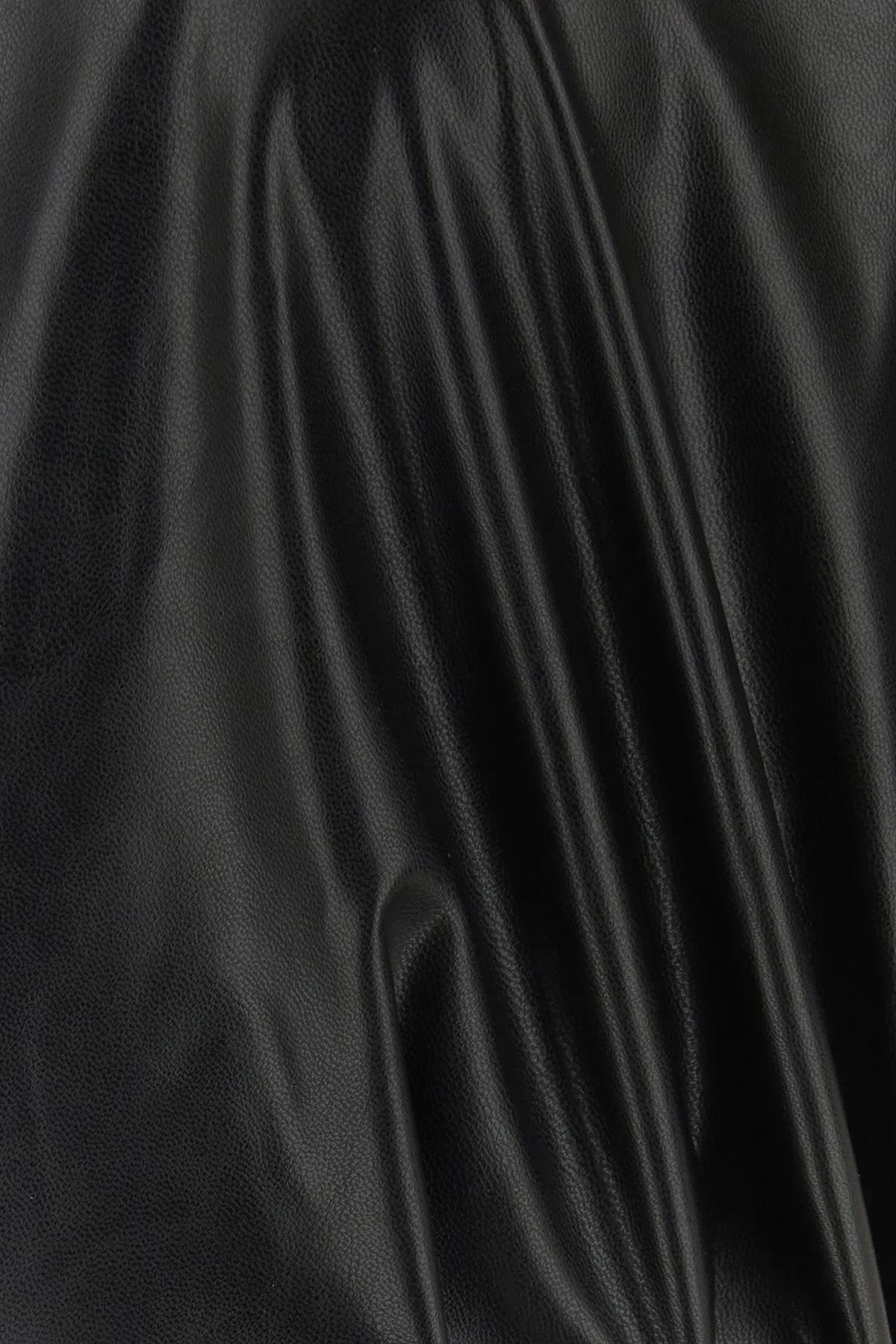 Shop Marant Etoile Black Synthetic Leather Bales Dress In Bk Black