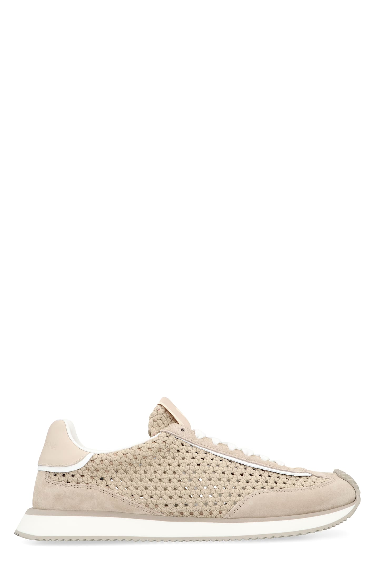 Dolce & Gabbana Leather And Fabric Low-top Sneakers In Sand