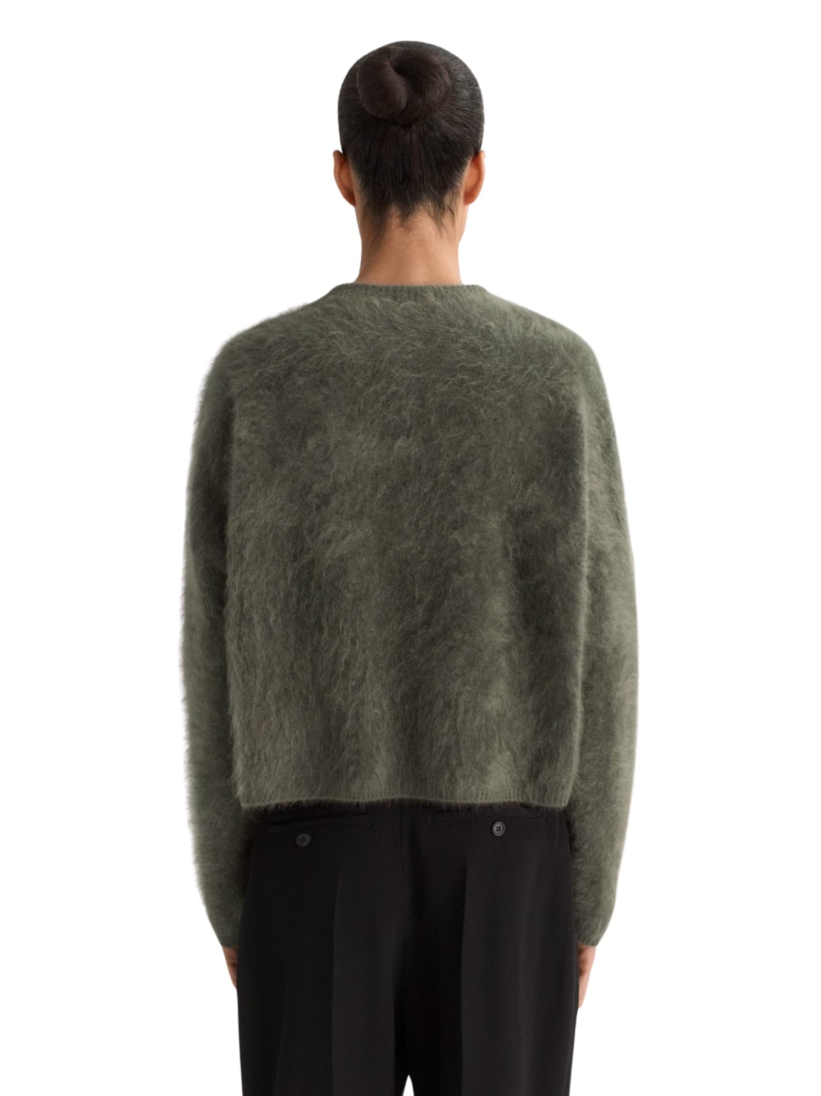 Goat Brushed Crew Neck Sweater In Green
