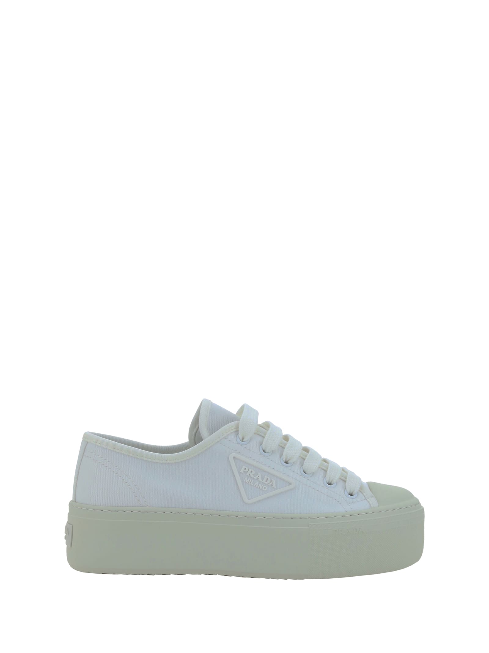 Shop Prada Sneakers In Bianco