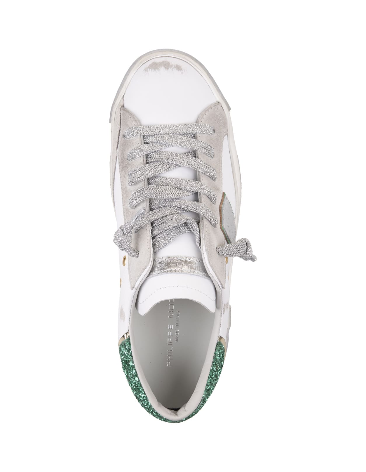 Shop Philippe Model Prsx Low Sneakers - White And Green