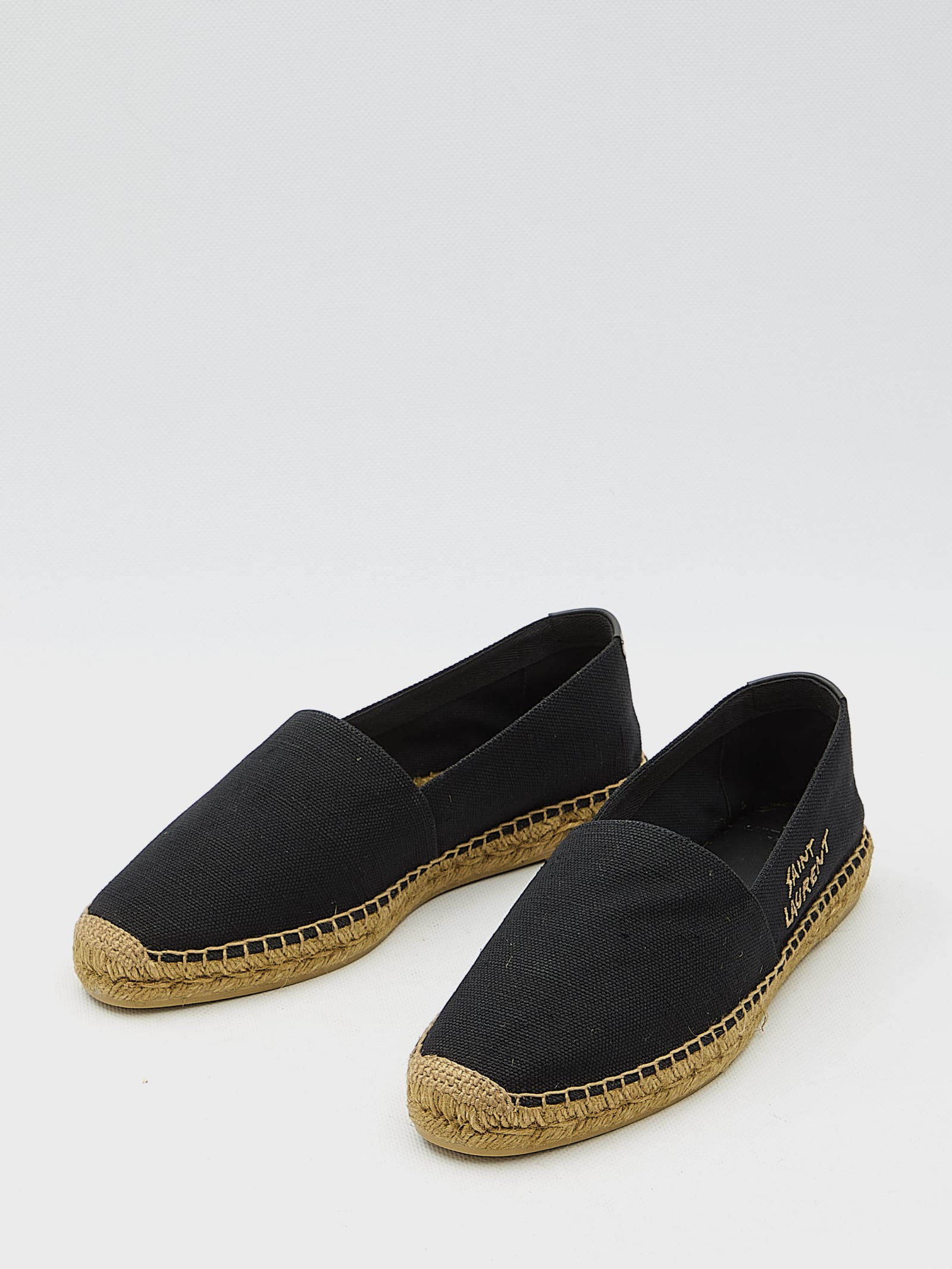 Shop Saint Laurent Espadrilles In Canvas In Black