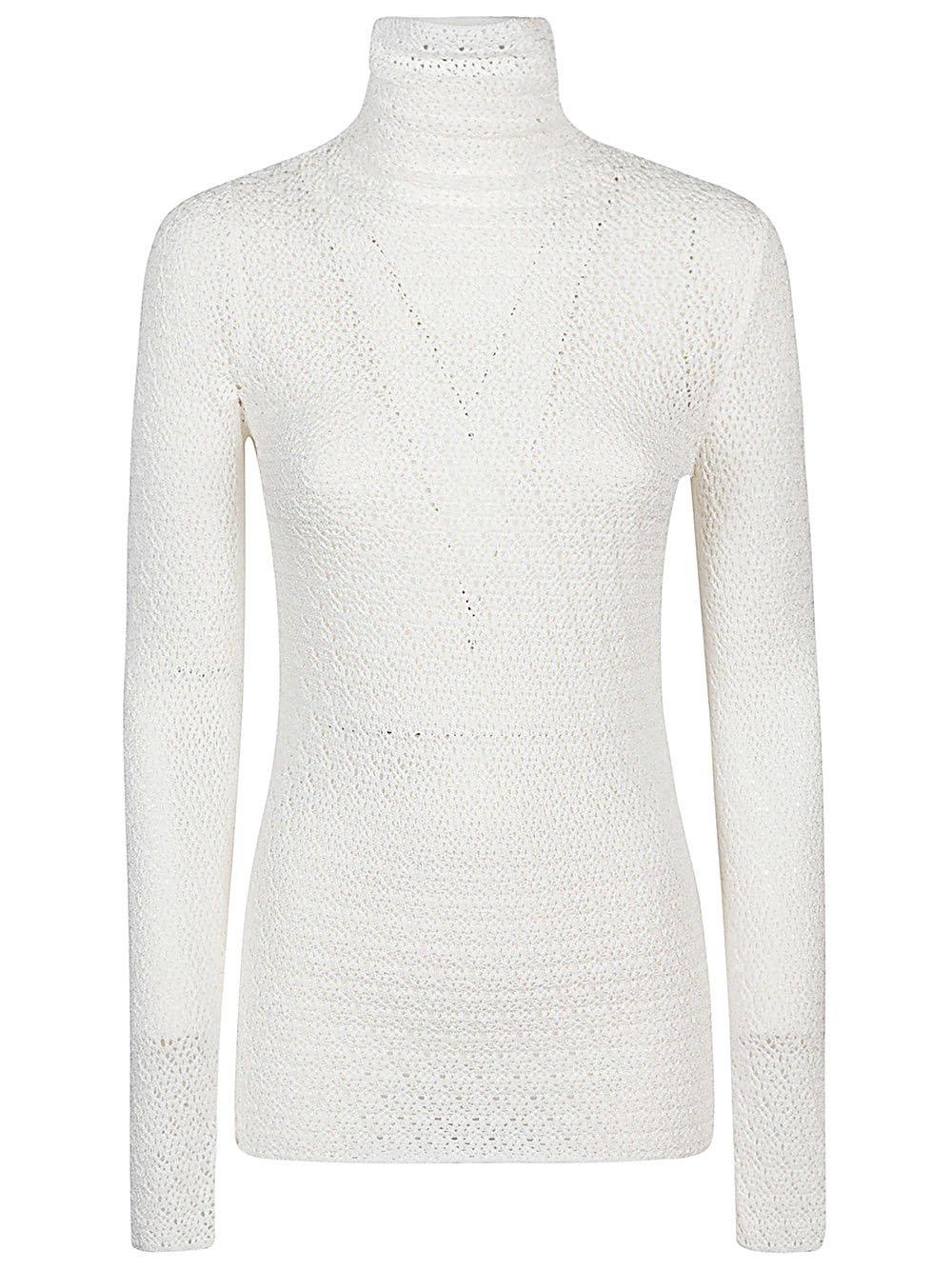 Shop Totême High Neck Elasticated Top In Neutro