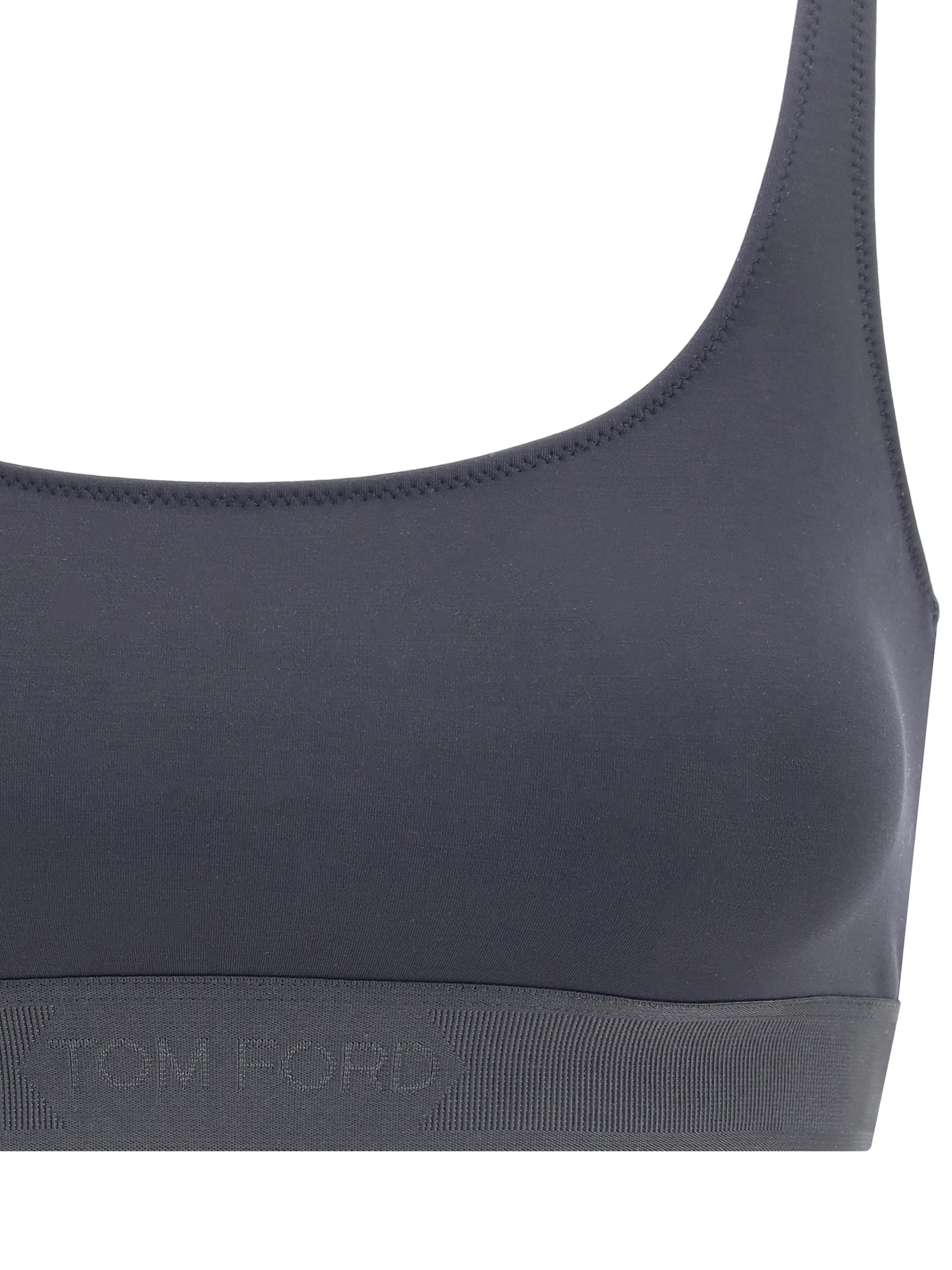 Tom Ford Modal Bralette Top With Jacquard Logo In Black