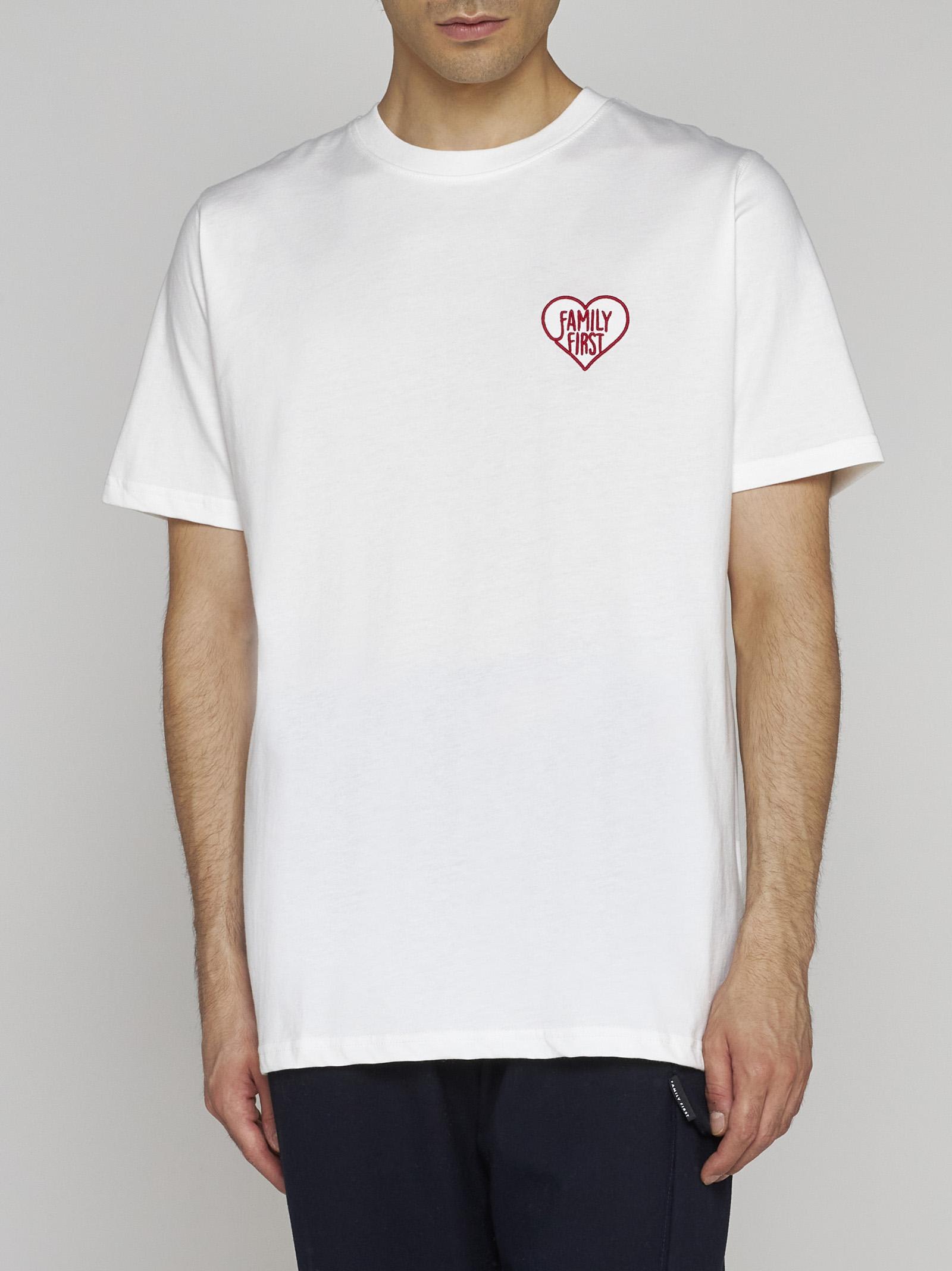 Shop Family First Milano Heart Logo Cotton T-shirt In White