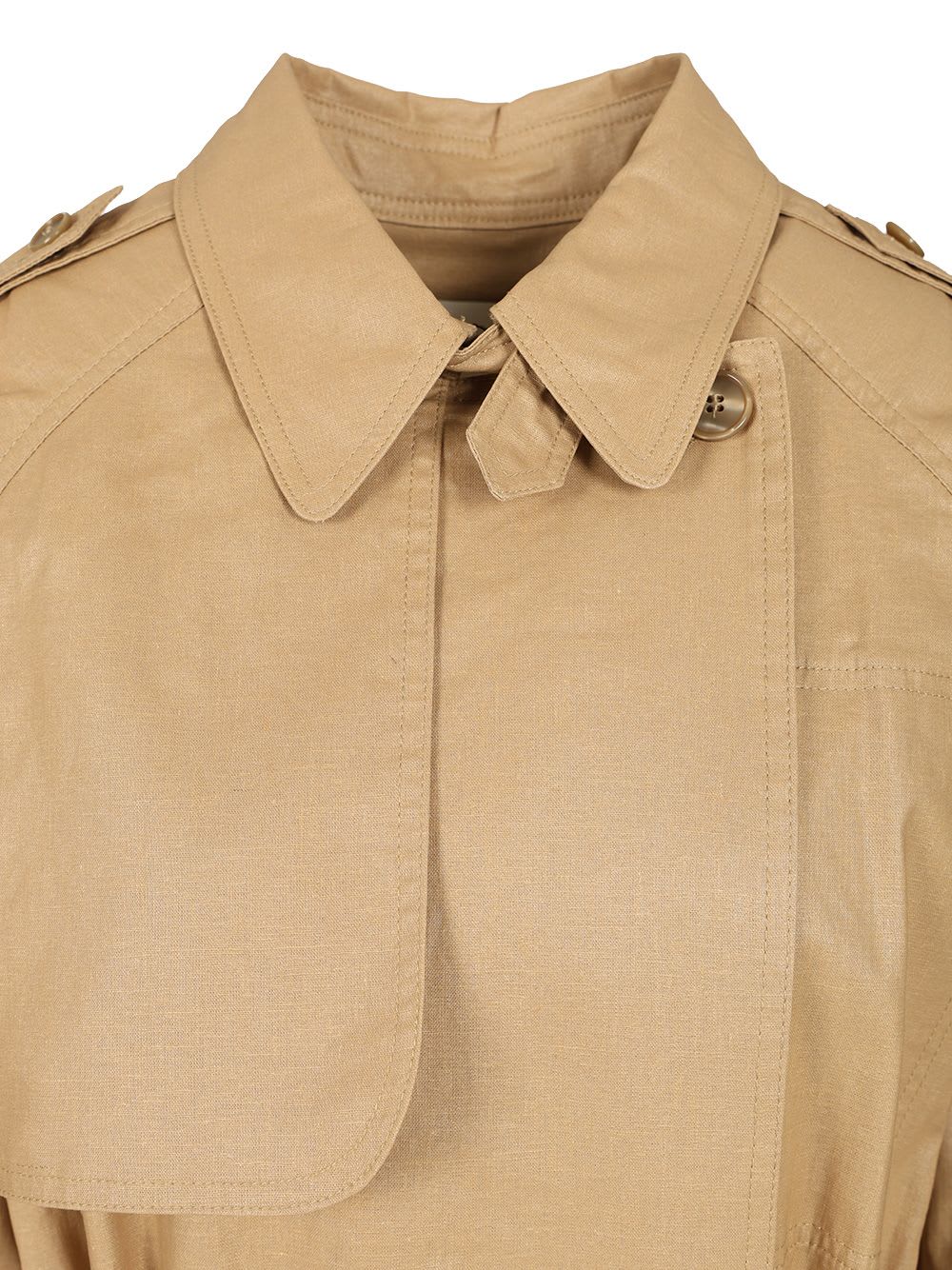 Isabel Marant Freanne Long Trench Coat In Beige