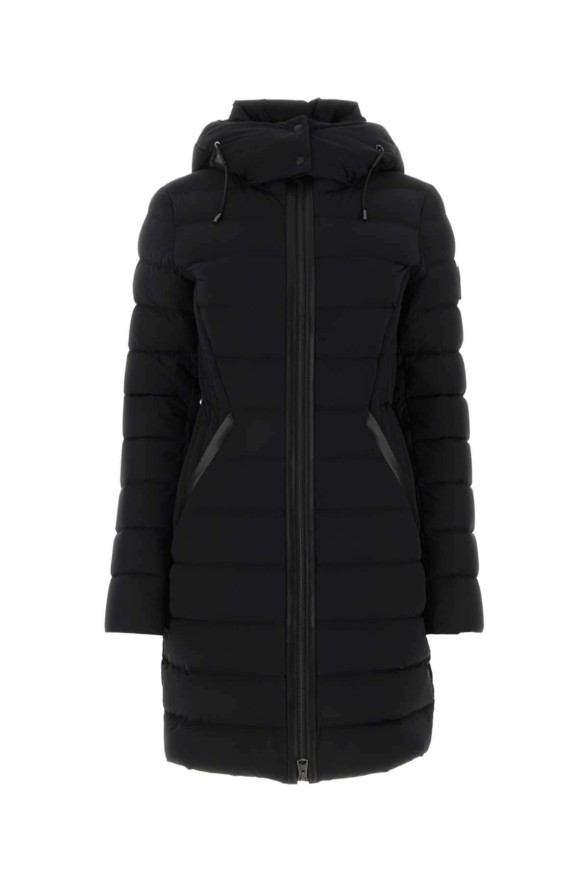 Black Stretch Nylon Farren Down Jacket