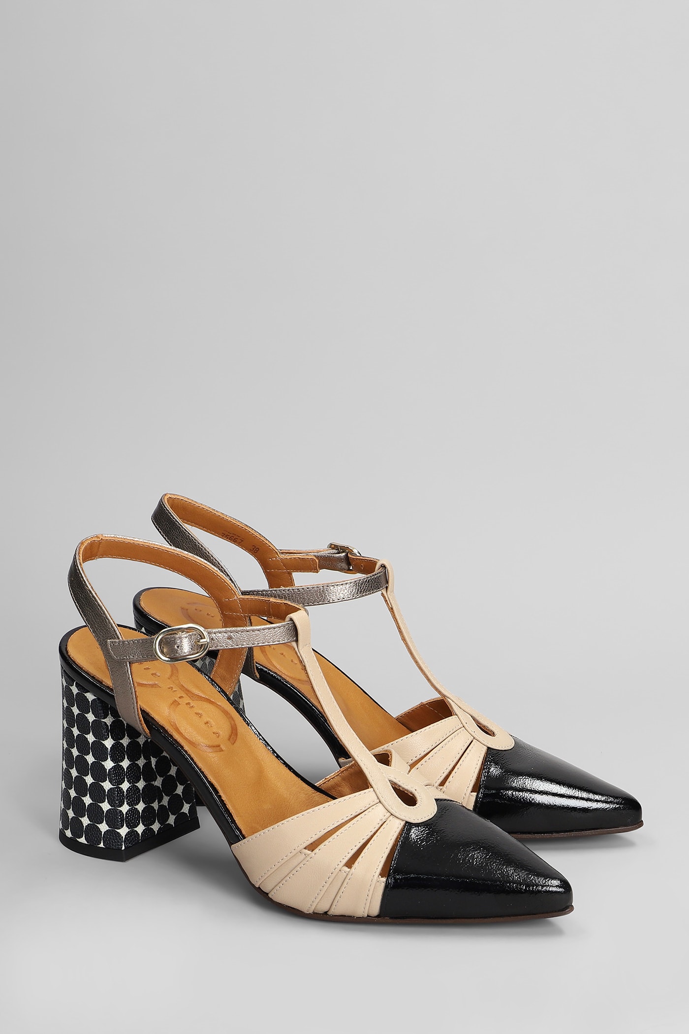 Chie Mihara Pumps In Black Leather And Fabric In Black