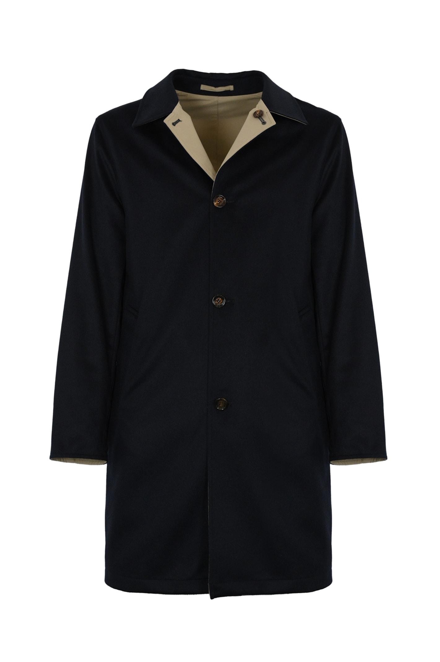 Navy/sand Reversible Peak Coat