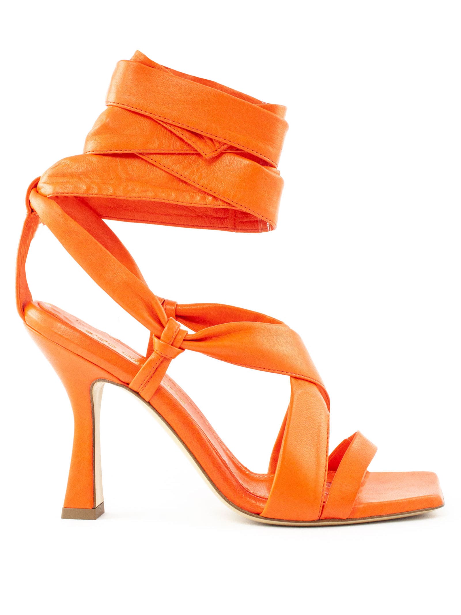 Aldo Castagna Giuliana Orange Leather Sandal
