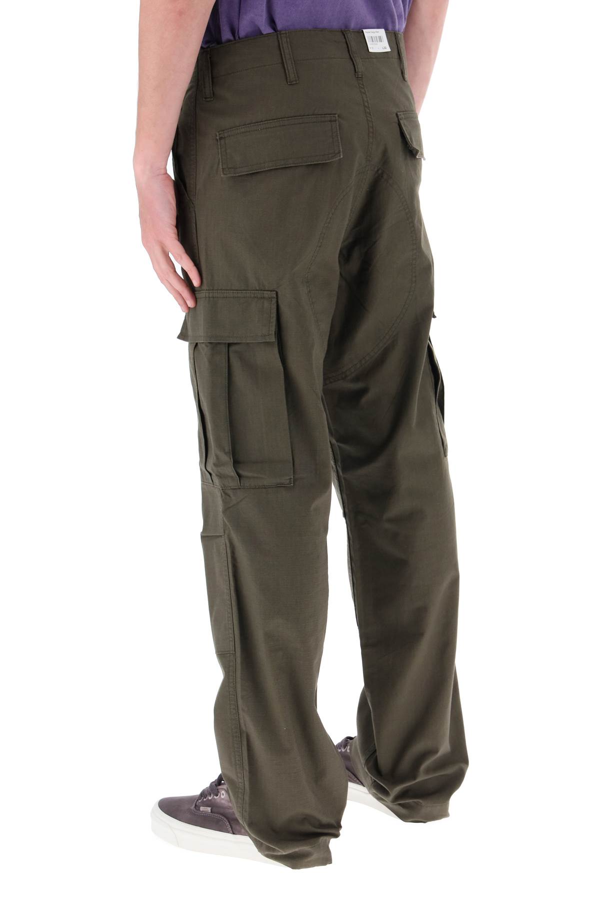 Shop Carhartt Ripstop Cotton Cargo Pants In Verde Militare