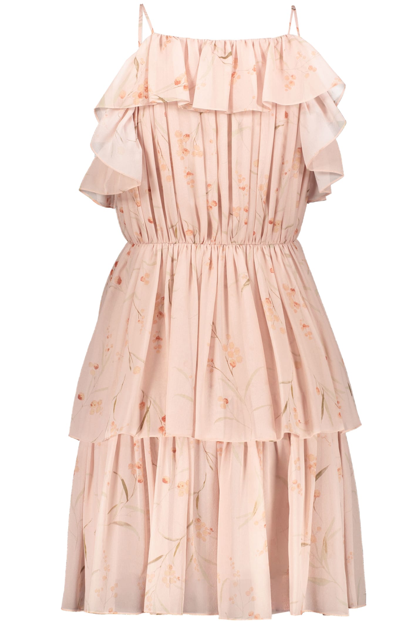Shop Celine Ruffled Mini Dress In Pink